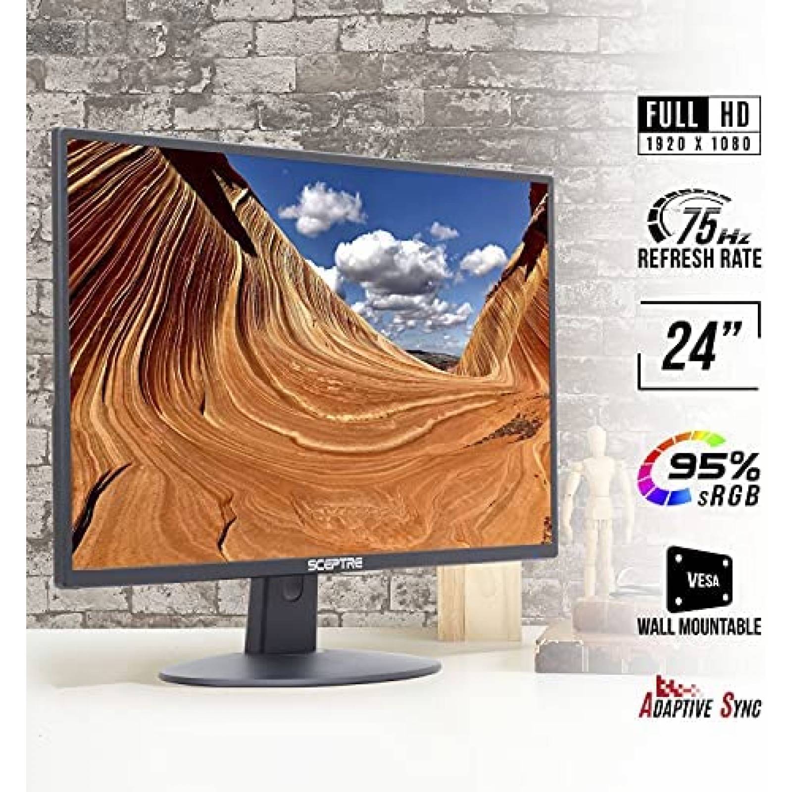Kit de 2 Monitores Sceptre 22'' & 24'' 75Hz LED -Negro