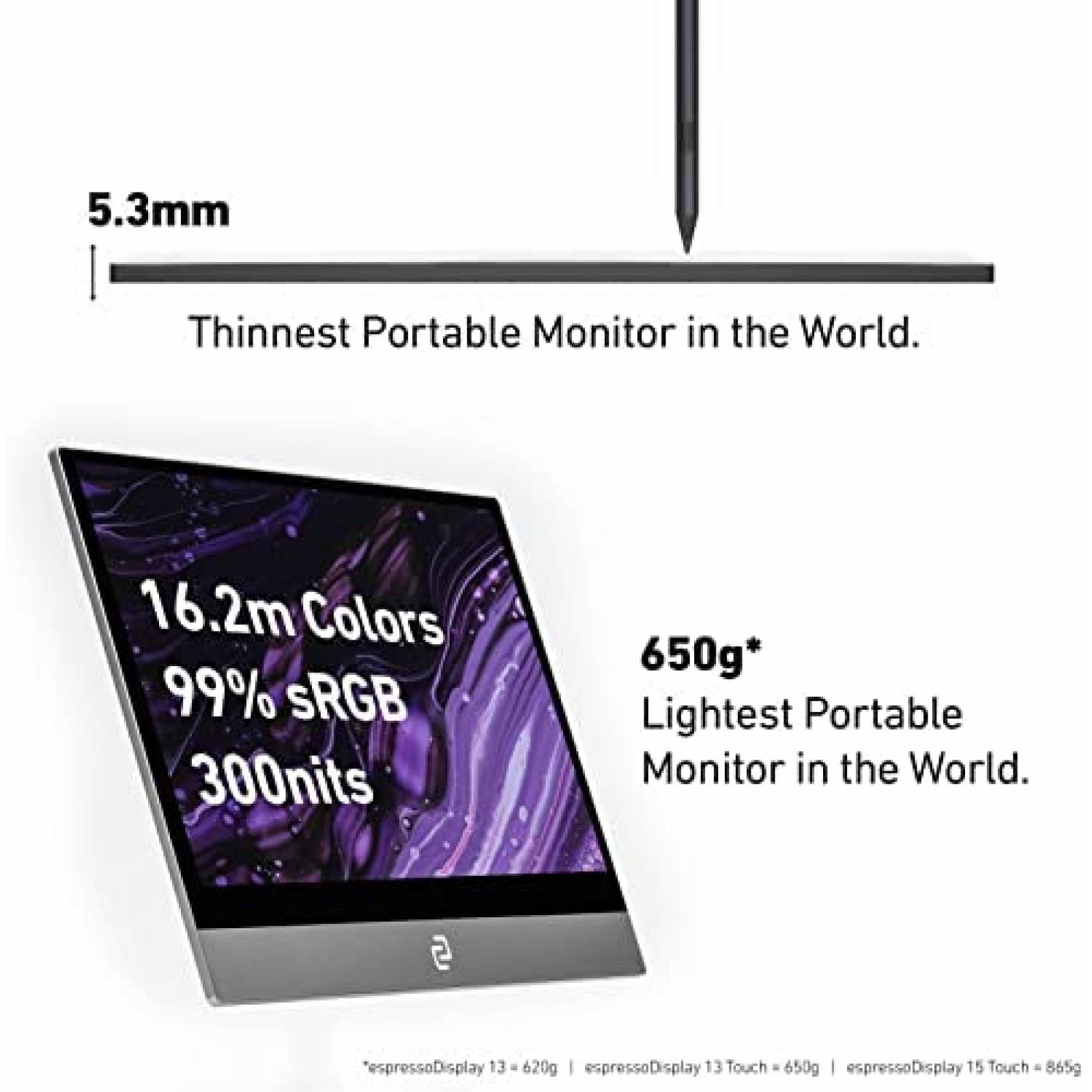 Monitor Portatil espresso Displays 15.6'' Touch 1080p FHD