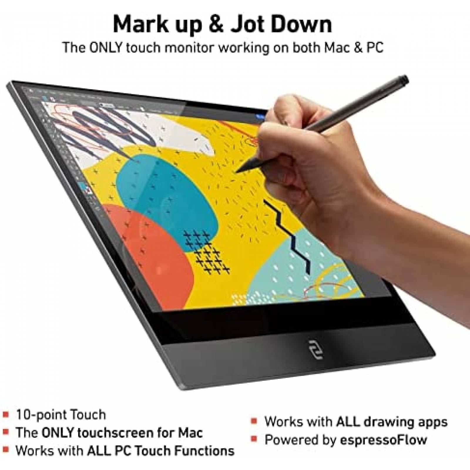 Monitor Portatil espresso Displays 15.6'' Touch 1080p FHD