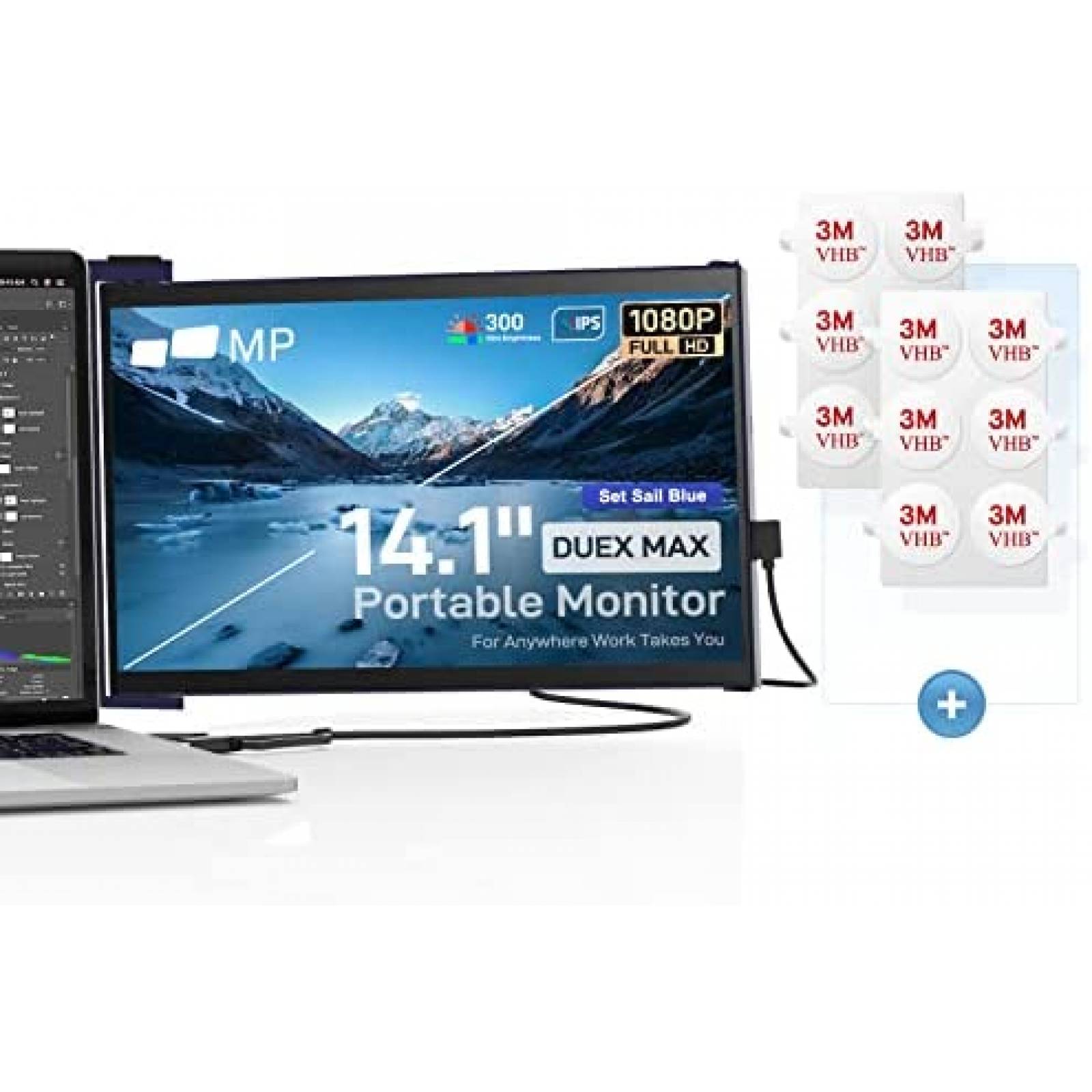 Monitor Duex Mobile Pixels Max 14.1'' FHD 1080P 60Hz -Negro