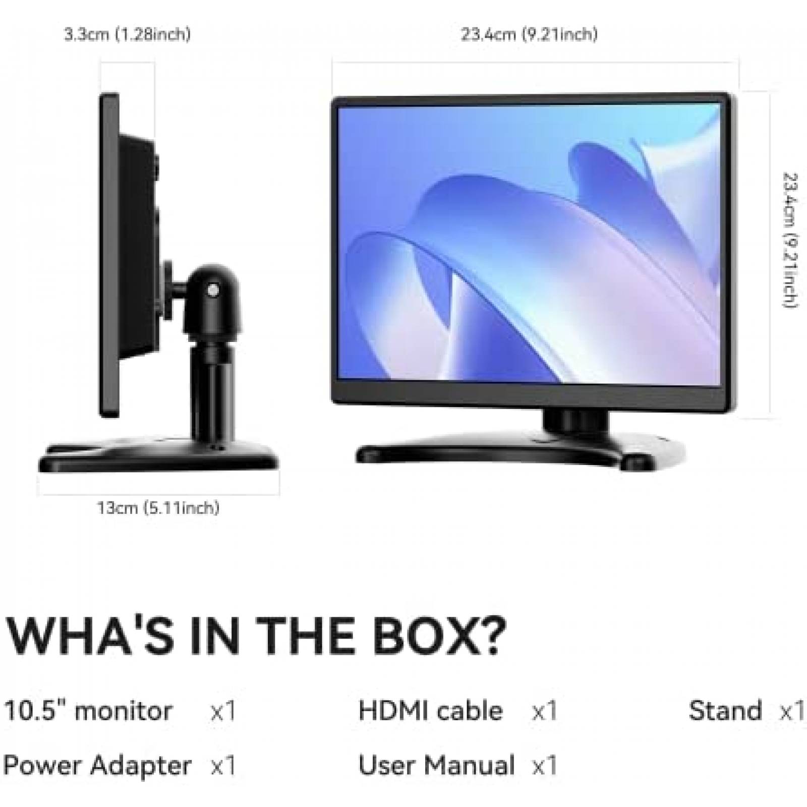 Monitor Eyoyo 10.5'' FHD 60Hz 100% sRGB 3:2 IPS HDMI VGA