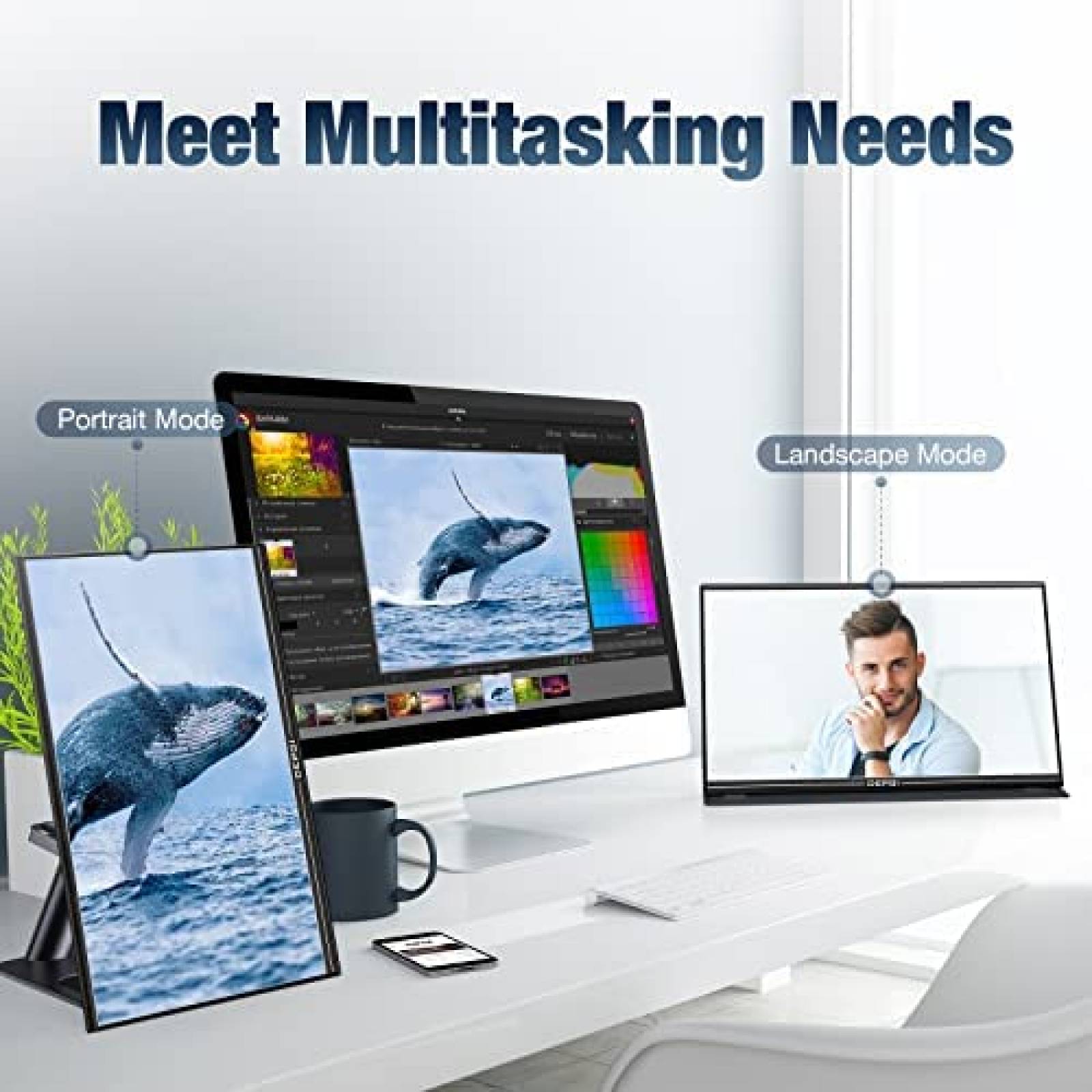 Monitor Portatil DEPGI QLED 15.6" 1080P FHD HDR -Negro