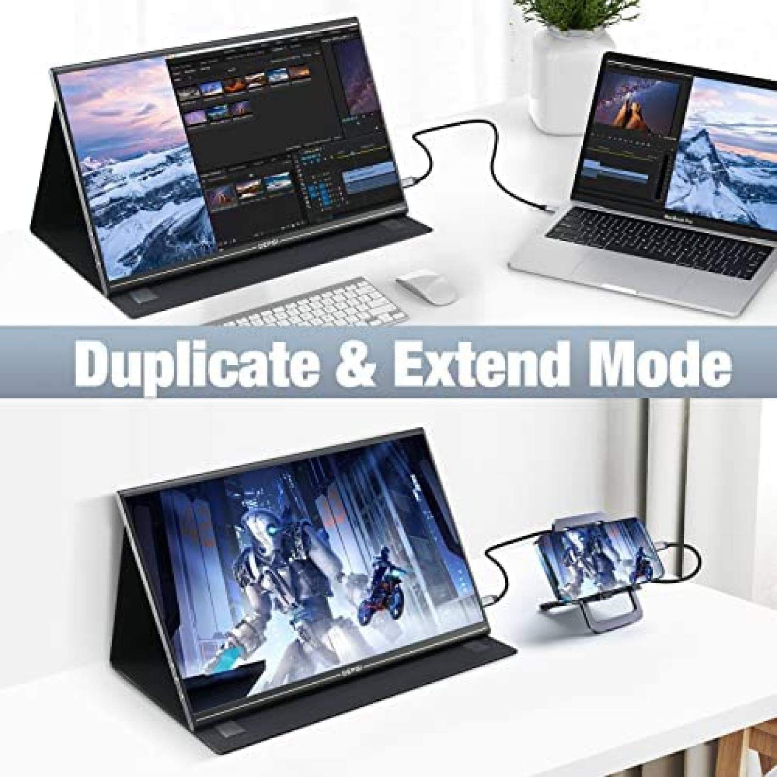 Monitor Portatil DEPGI QLED 15.6" 1080P FHD HDR -Negro