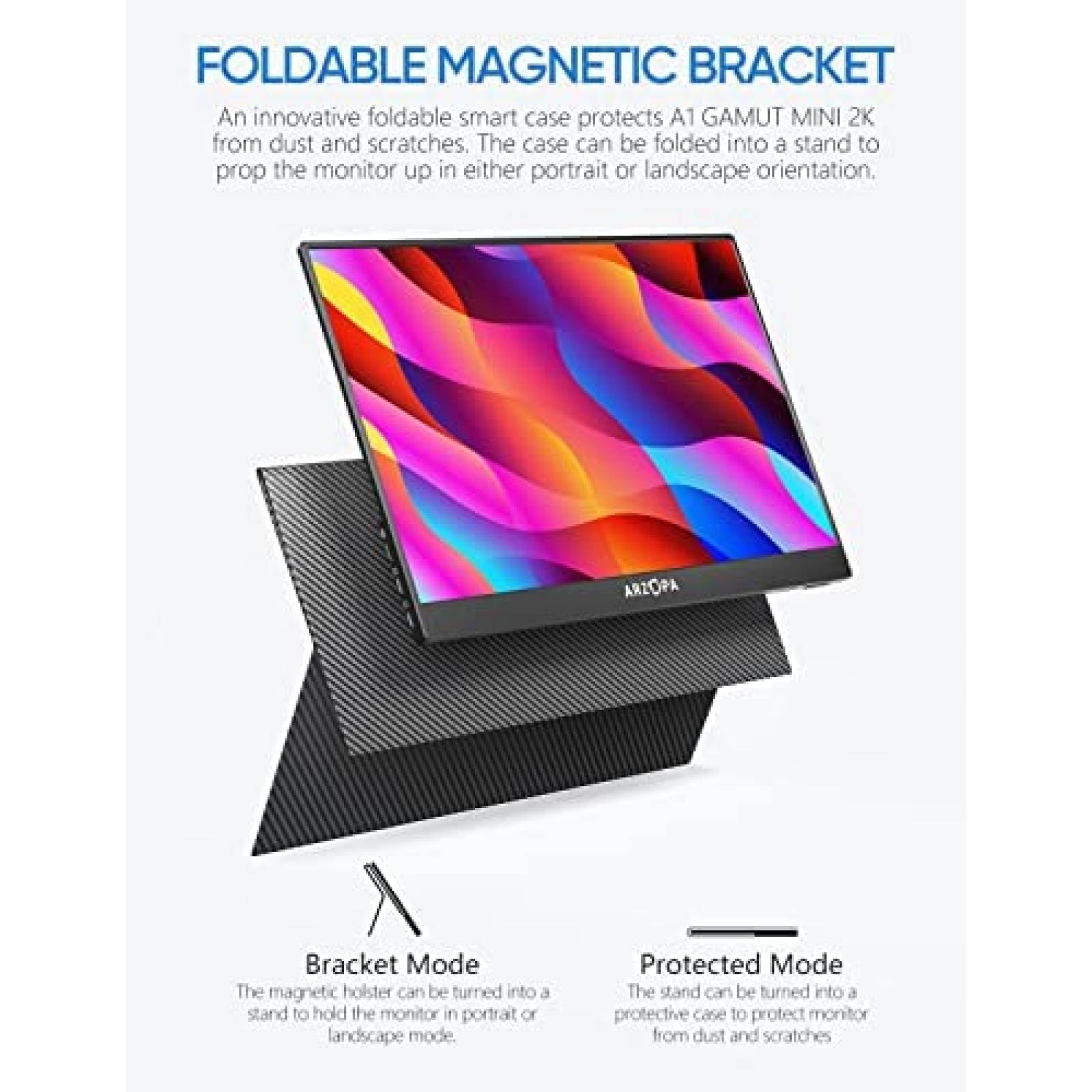 Monitor Portatil ARZOPA HDR de 13.3" 2K 60 Hz -Negro