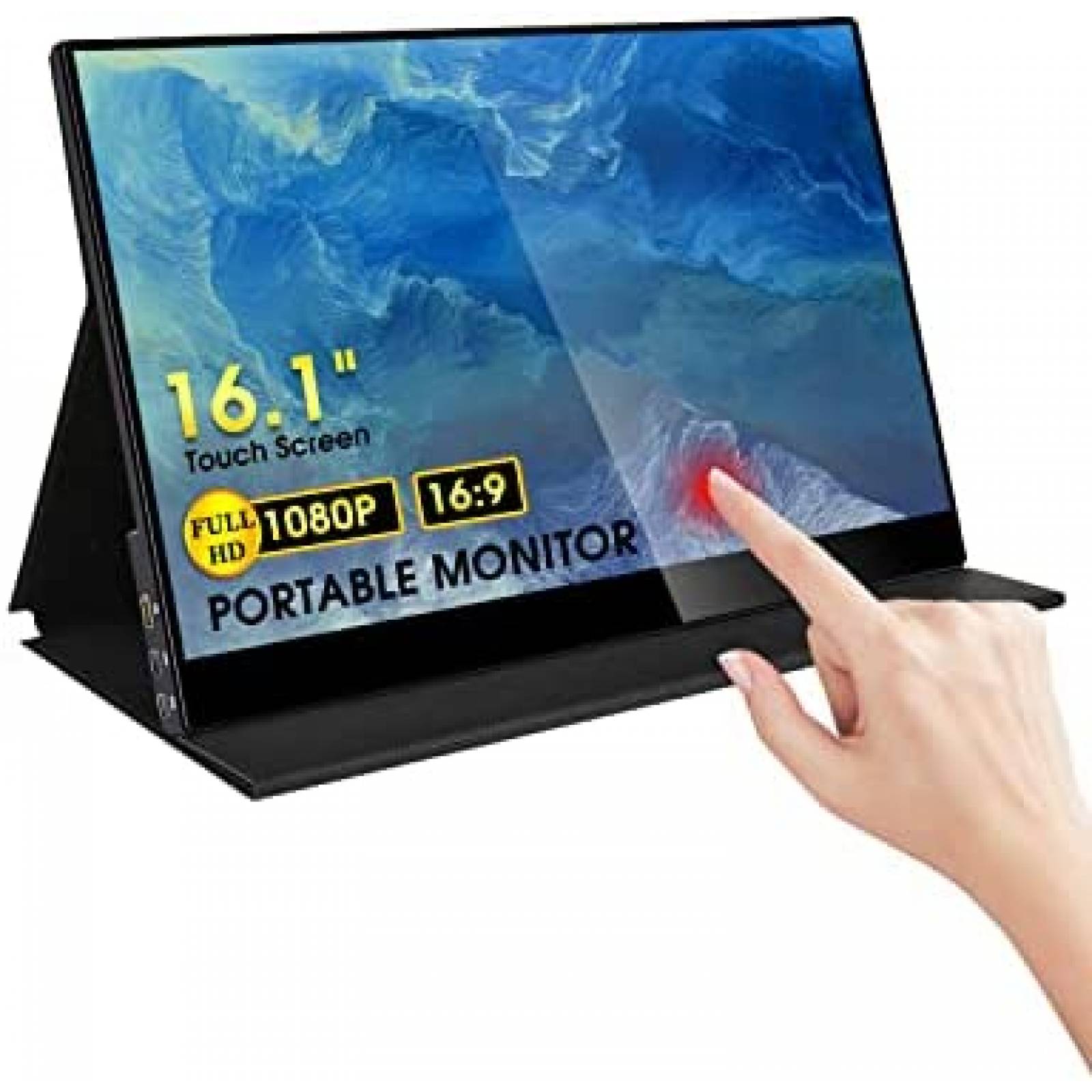 Monitor Portatil Tactil CNBANAN FHD 1080P de 16.1" -Negro
