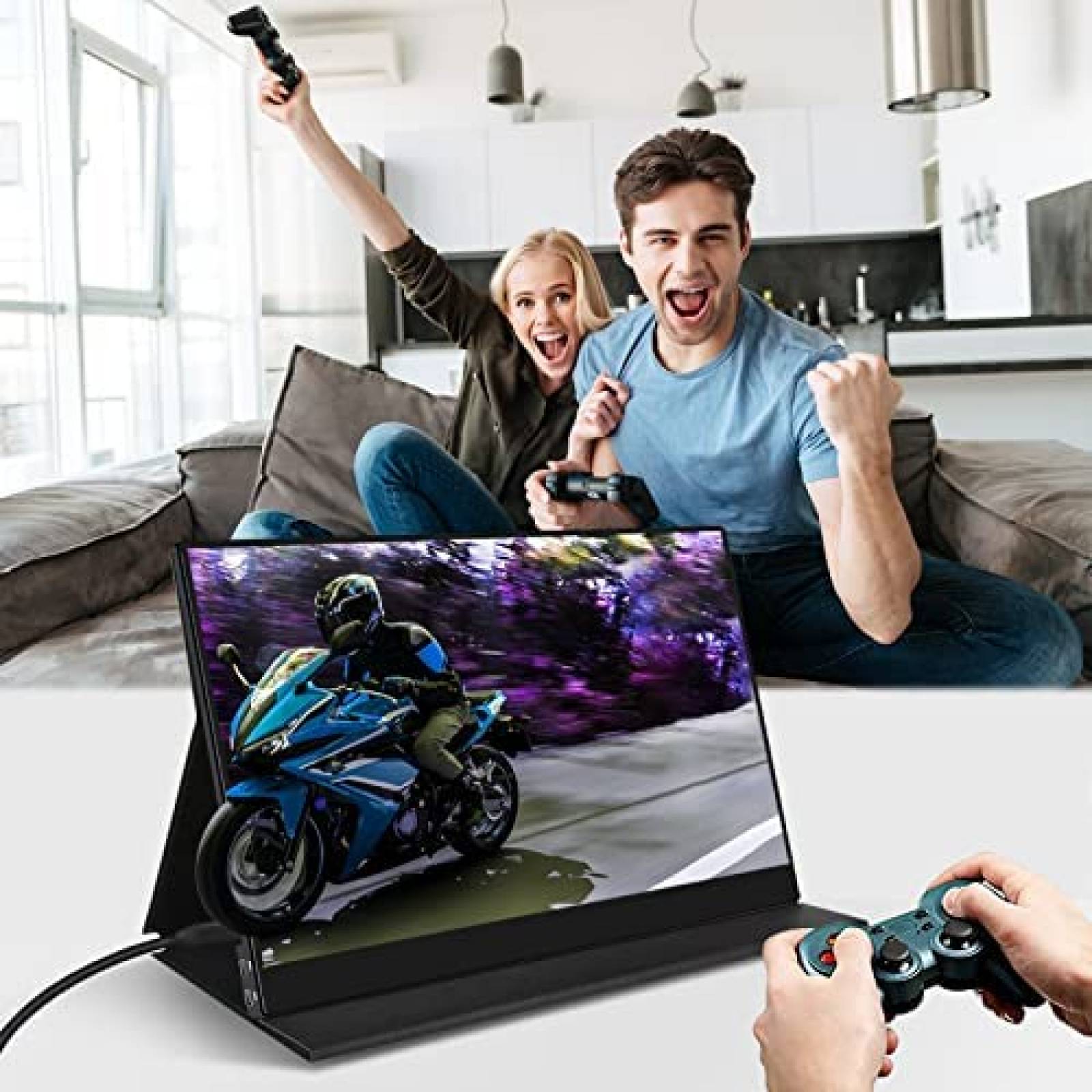 Monitor Portatil Tactil CNBANAN FHD 1080P de 16.1" -Negro