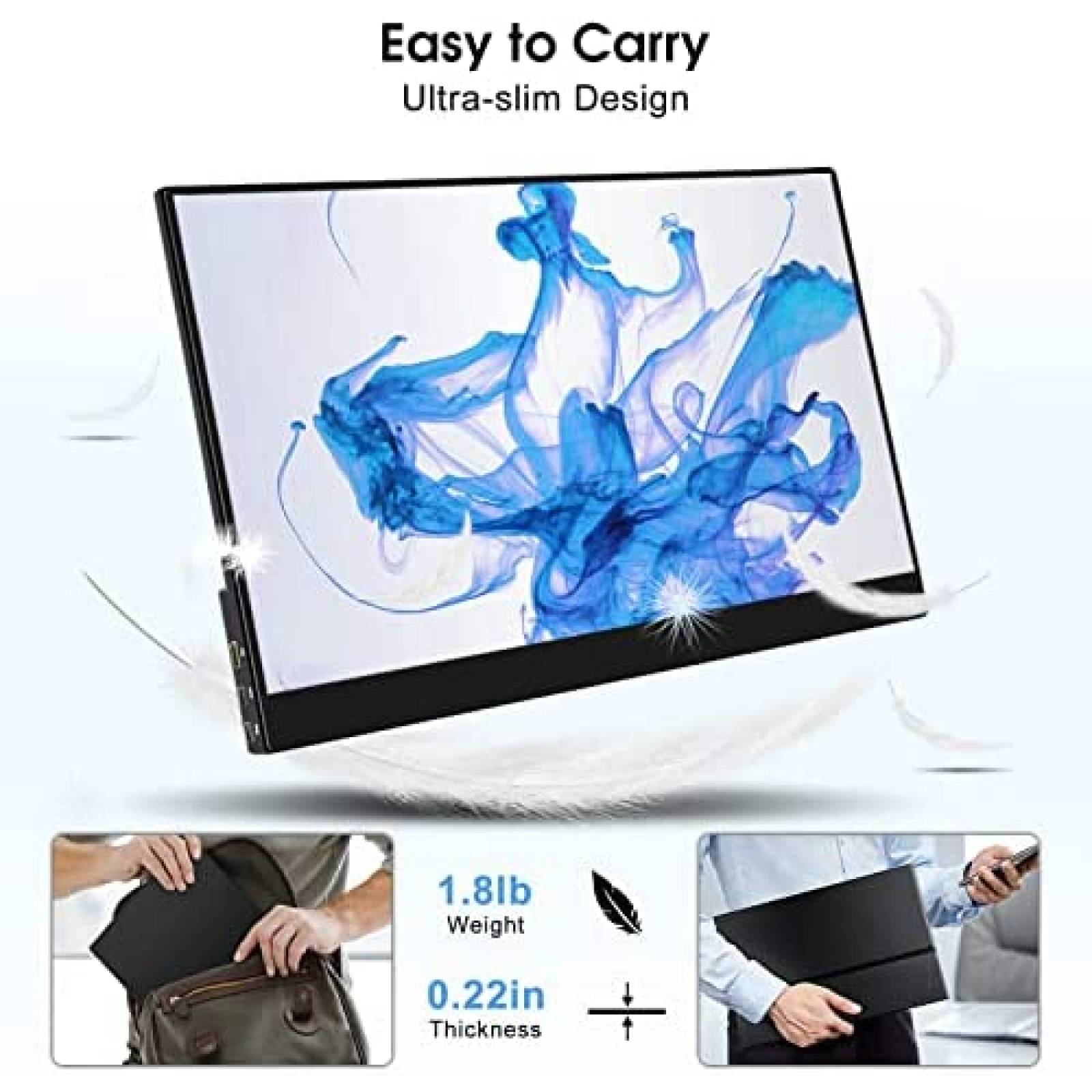 Monitor Portatil Tactil CNBANAN FHD 1080P de 16.1" -Negro