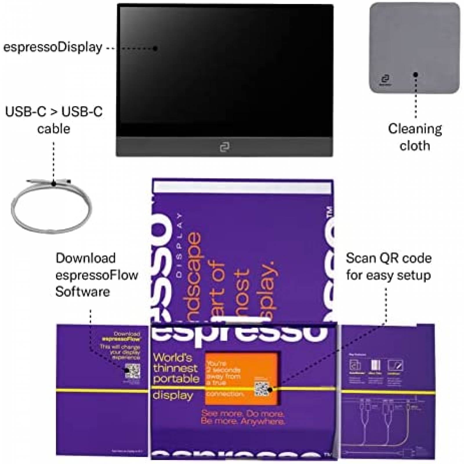Monitor Portatil espresso Displays Touh 13.3'' 1080p FHD
