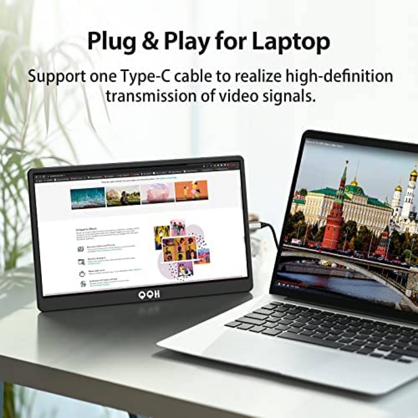 Monitor Portatil QQH Z1-9 15.6" 1080P FHD USB C HDMI 60Hz