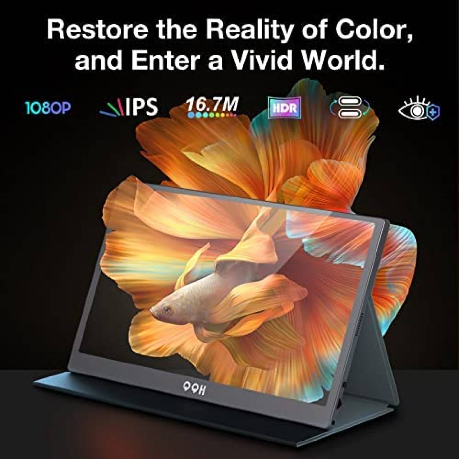 Monitor Portatil QQH 15.6" FHD 1920 x 1080P USB C HDMI 60Hz