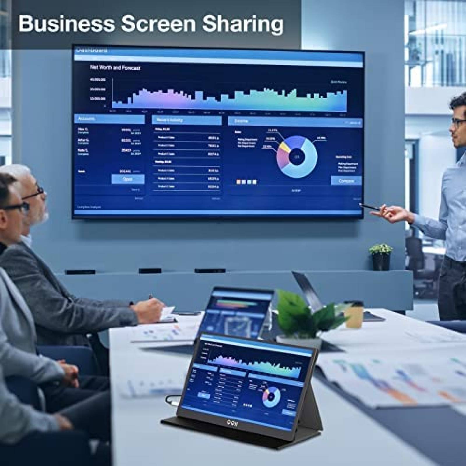 Monitor Portatil QQH 15.6" FHD 1920 x 1080P USB C HDMI 60Hz