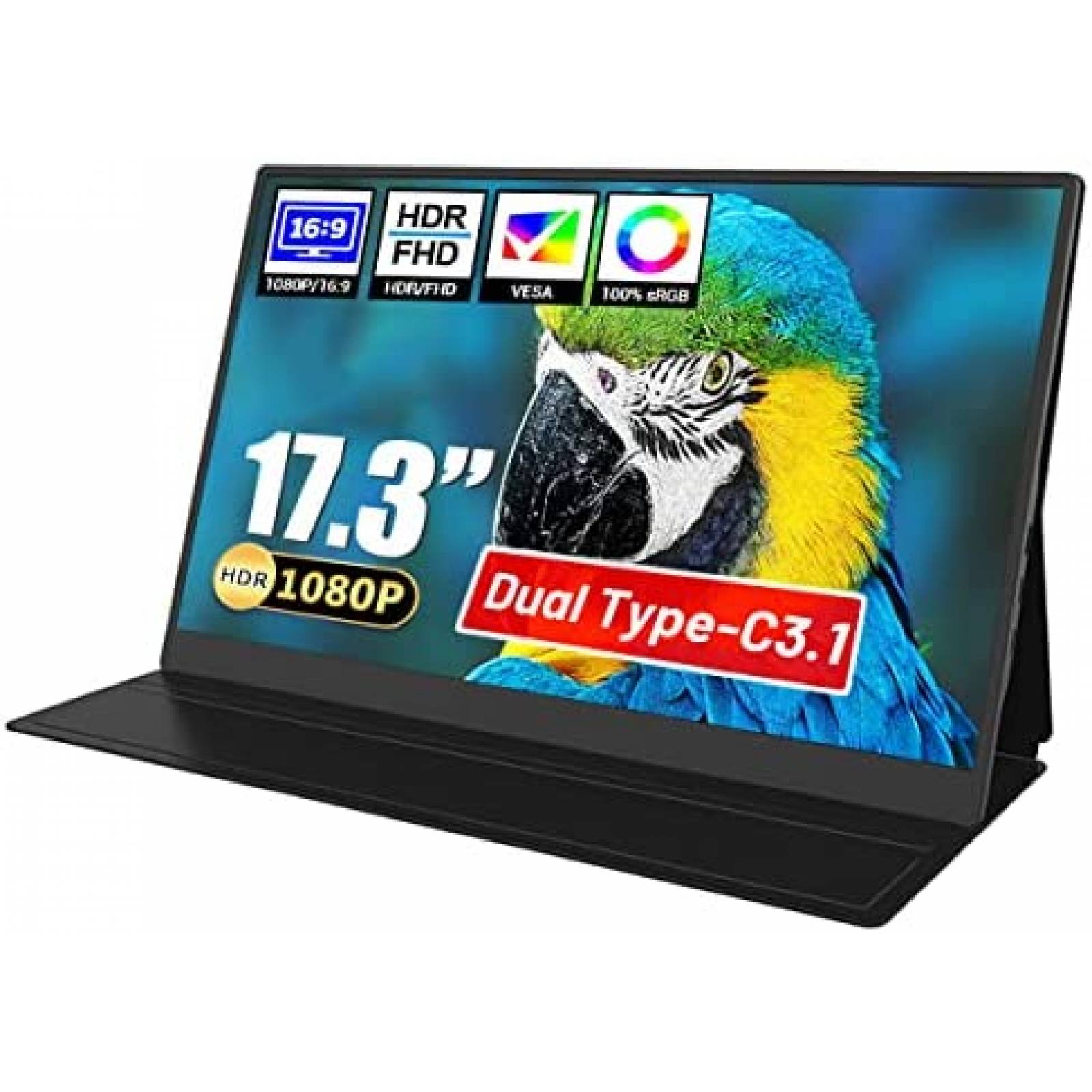 Monitor Portatil Bimawen 17.3'' sRGB 1080p 60Hz -Negro