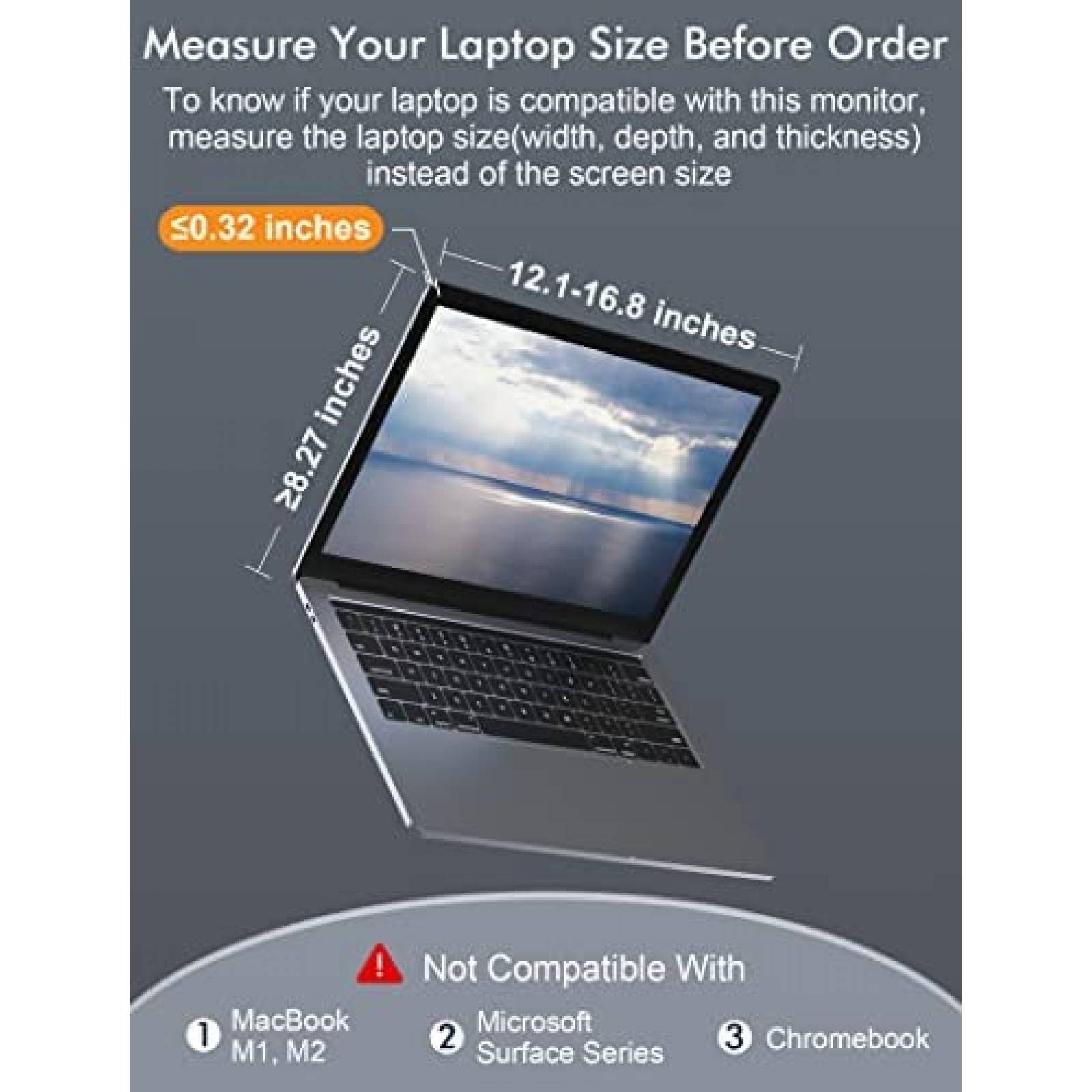 Monitor Portatil FOPO 13.3'' FHD 1080p HDMI USB-C -Gris