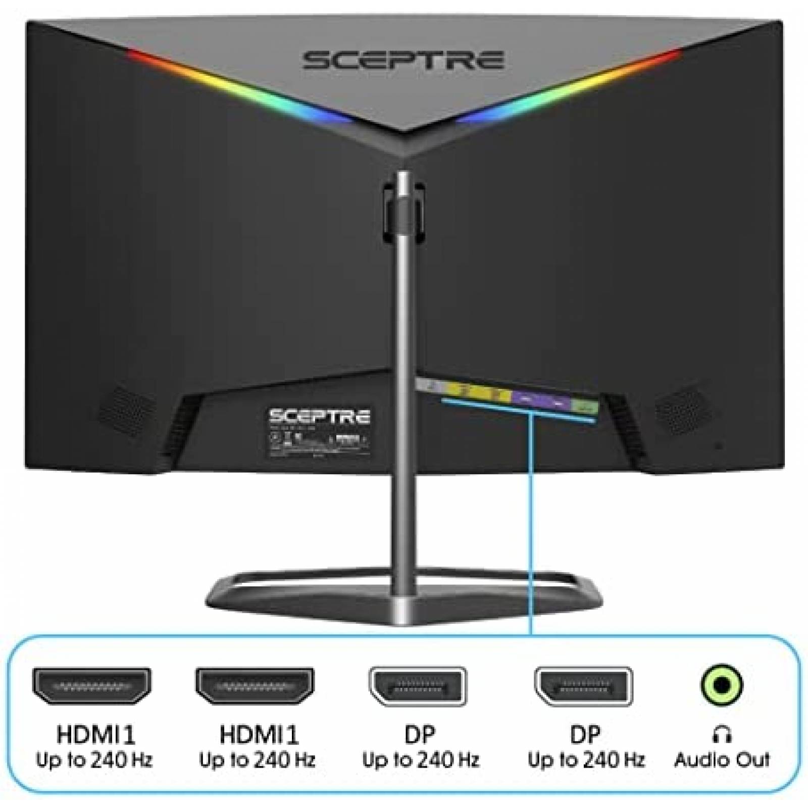 Monitor Curvo Gamer Sceptre 24.5'' 240Hz 1080p 1ms -Negro