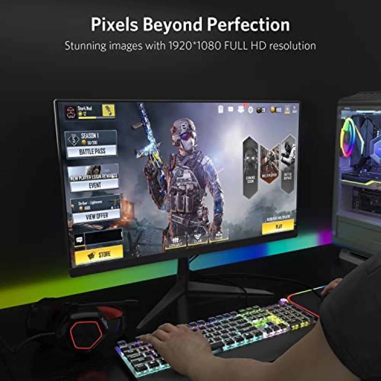 Monitor Fiodio 22'' 144Hz 1920x1080p FHD HDMI -Negro