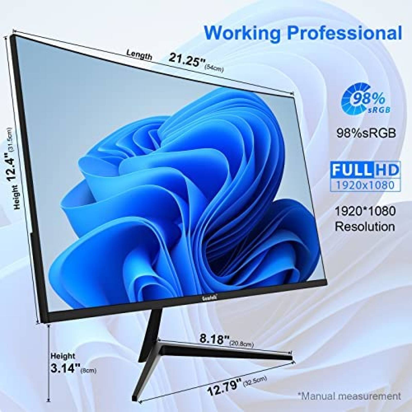 Monitor Gawfolk 24'' Curveado FHD 1080p 75Hz HDMI -Negro