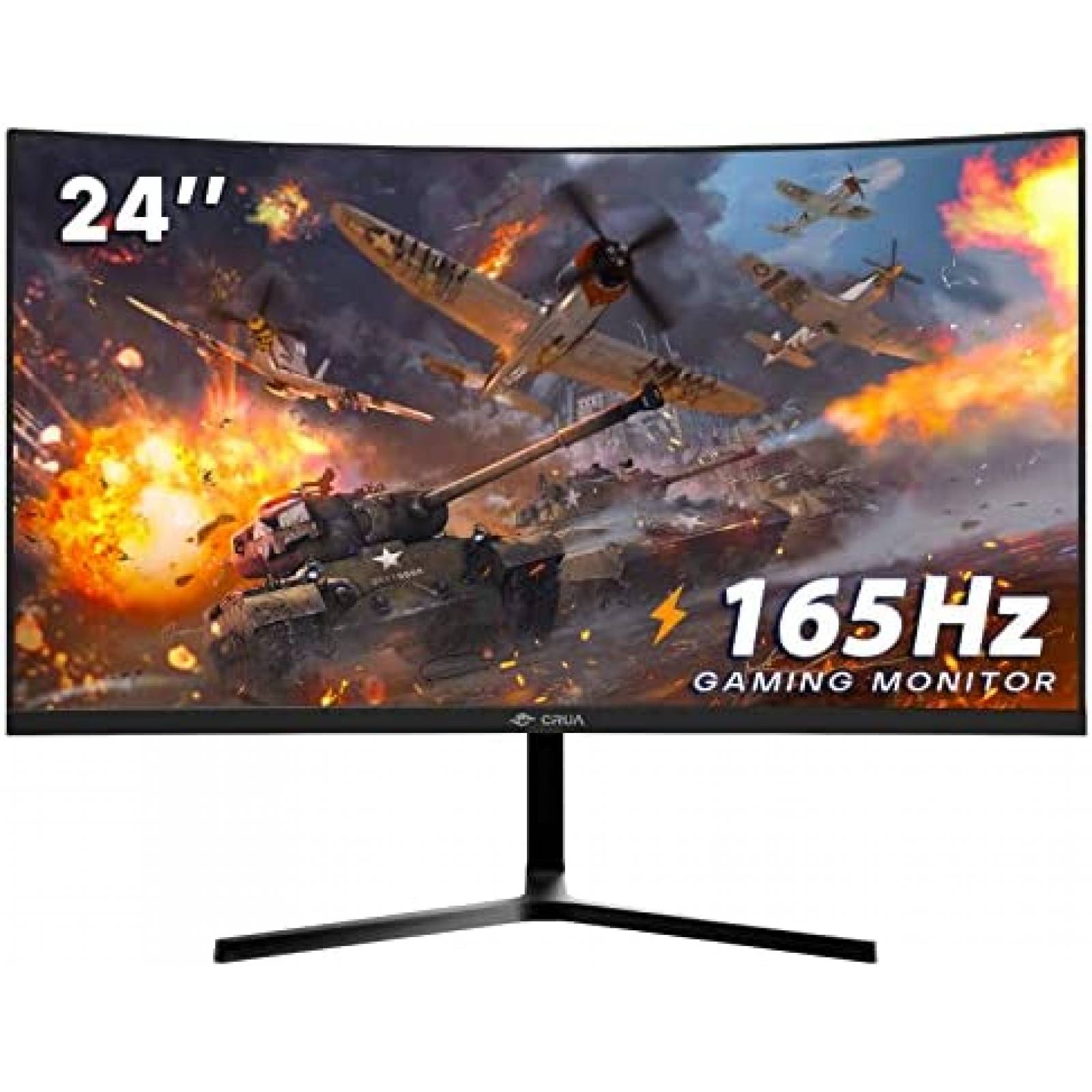  CRUA Monitor blanco curvo de 27 pulgadas, Full HD