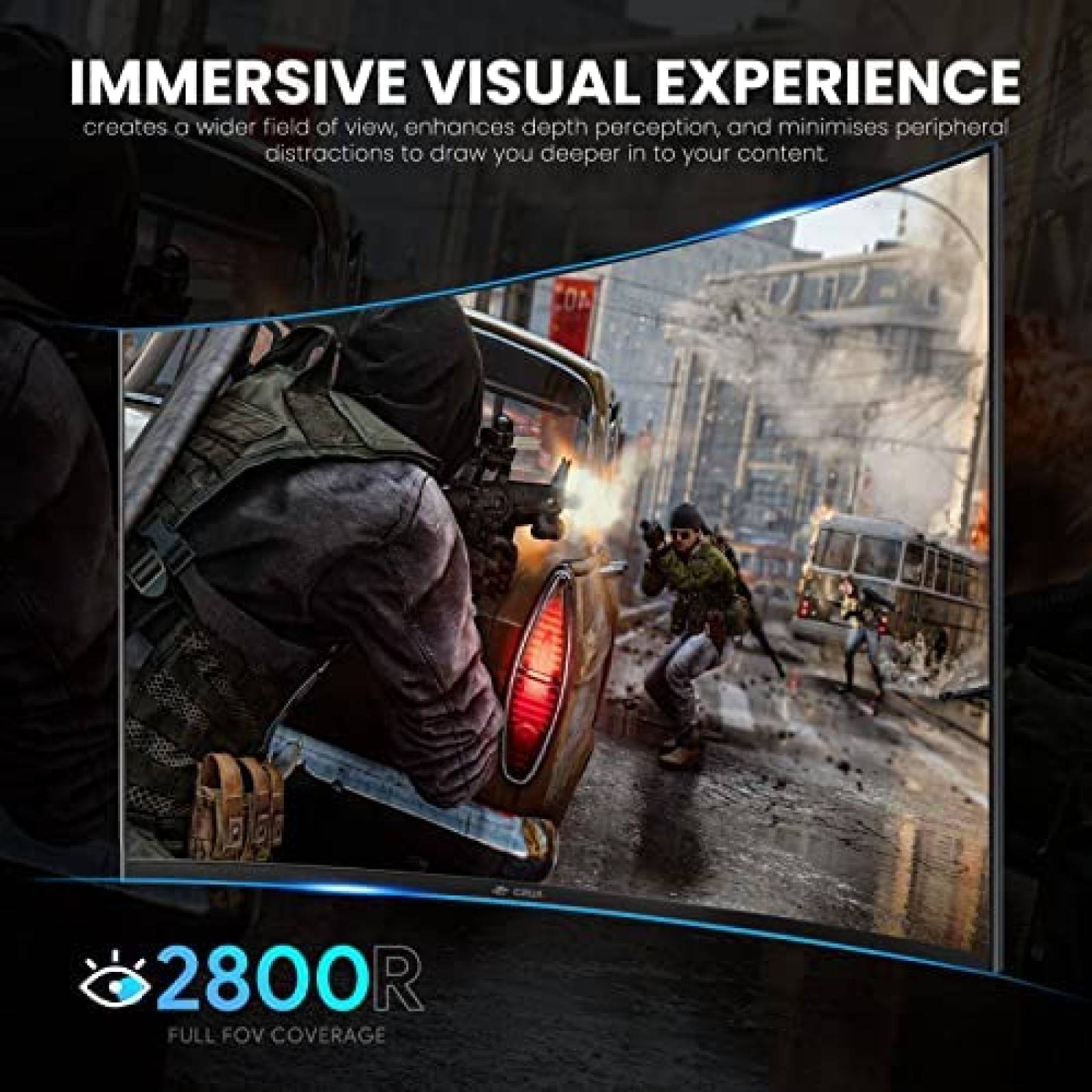 Monitor Gamer Curveado CRUA 24'' 144Hz FHD 1080p HDMI -Negro