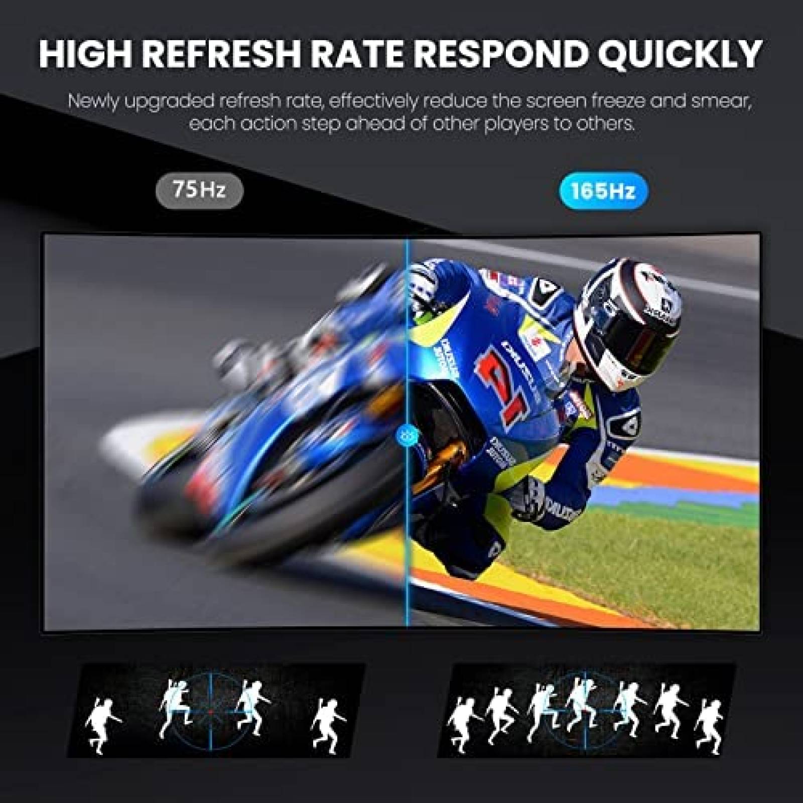 Monitor Gamer Curveado CRUA 24'' 144Hz FHD 1080p HDMI -Negro