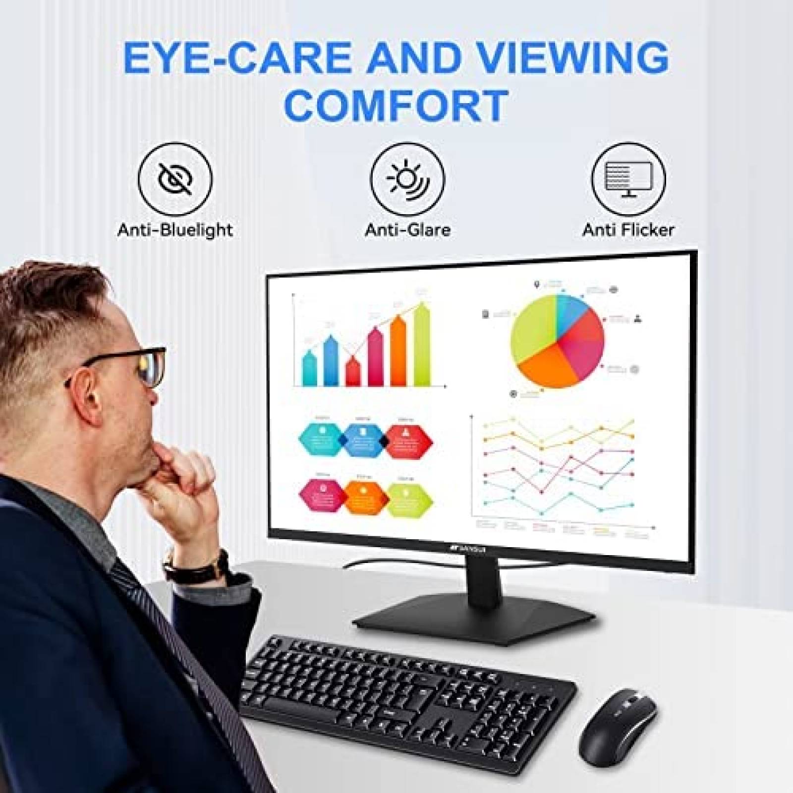 Monitor SANSUI 24'' FHD 75Hz USB C HDMI VGA 3.5mm 3000:1