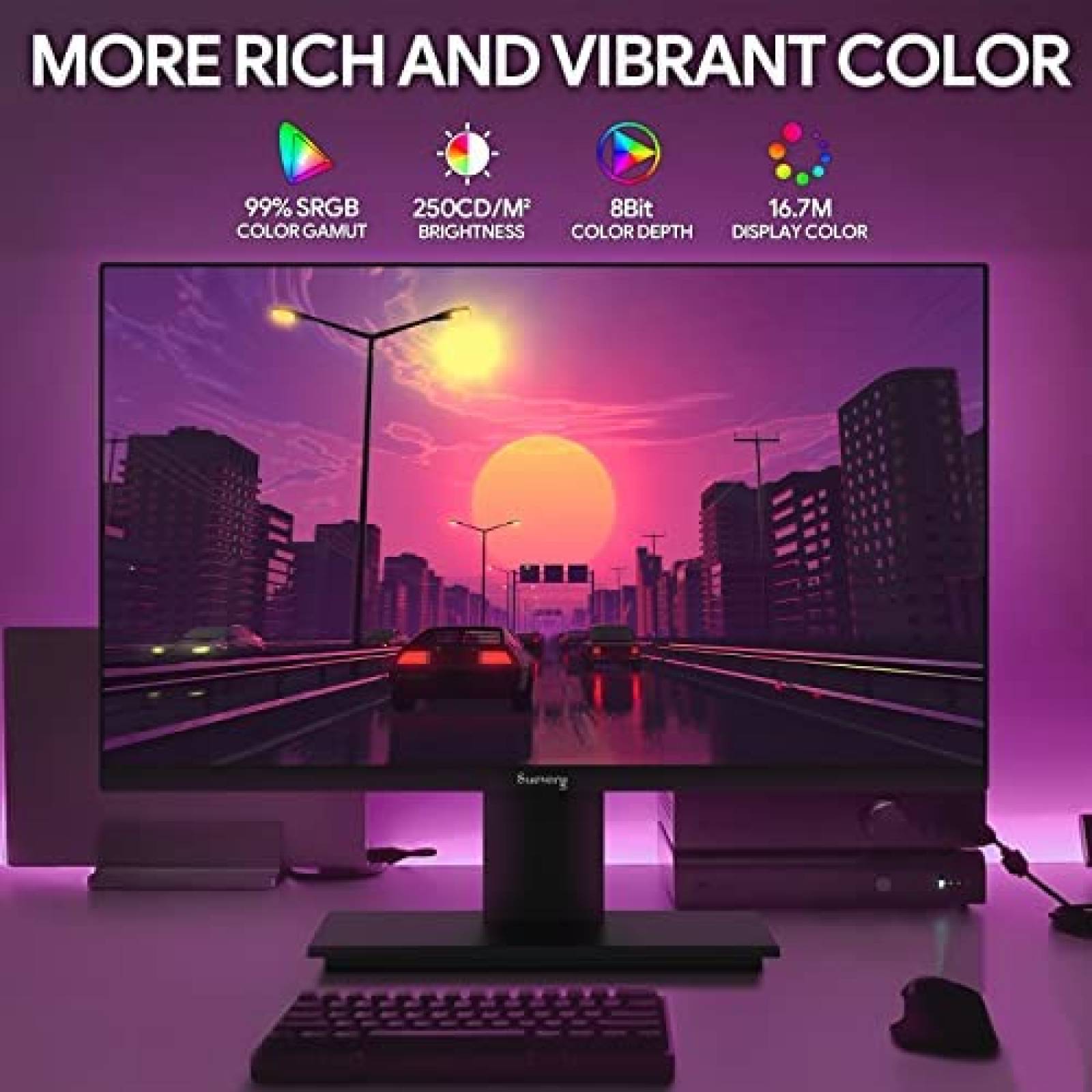 Monitor Suevery 24'' FHD LCD 165Hz 1ms 8bit 1000:1 HDMI DP