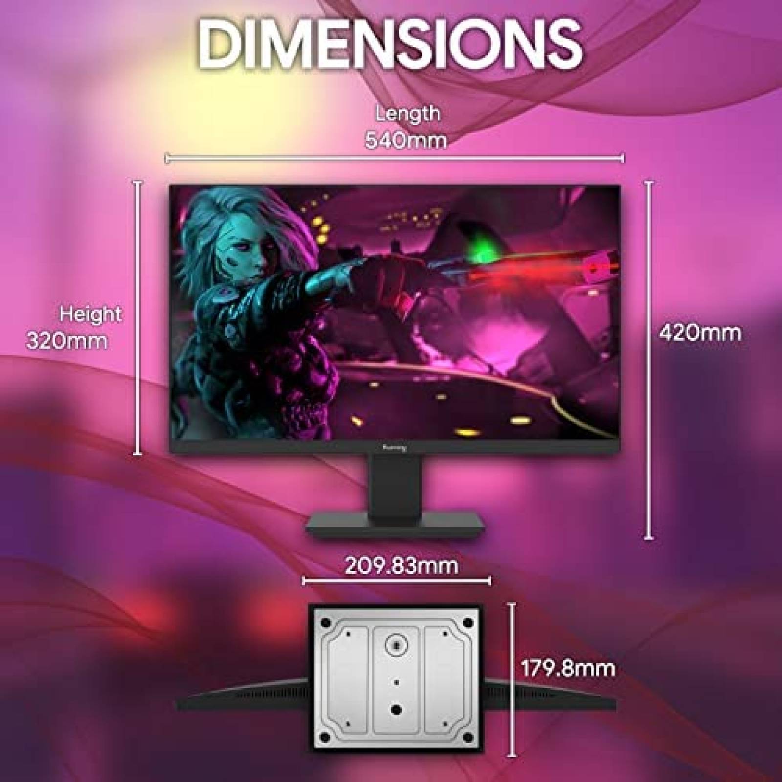 Monitor Suevery 24'' FHD LCD 165Hz 1ms 8bit 1000:1 HDMI DP