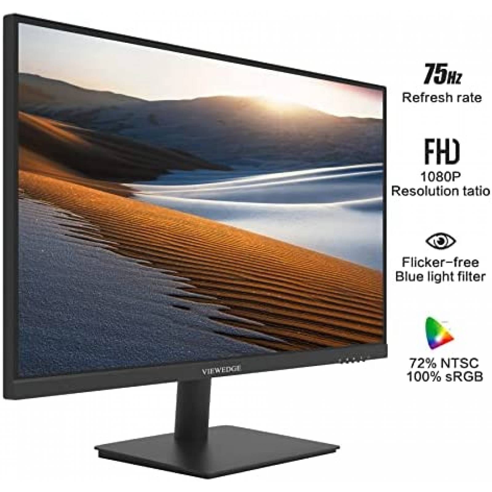 Monitor Viewedge 24'' 1920 x 1080p 75Hz HDMI -Negro