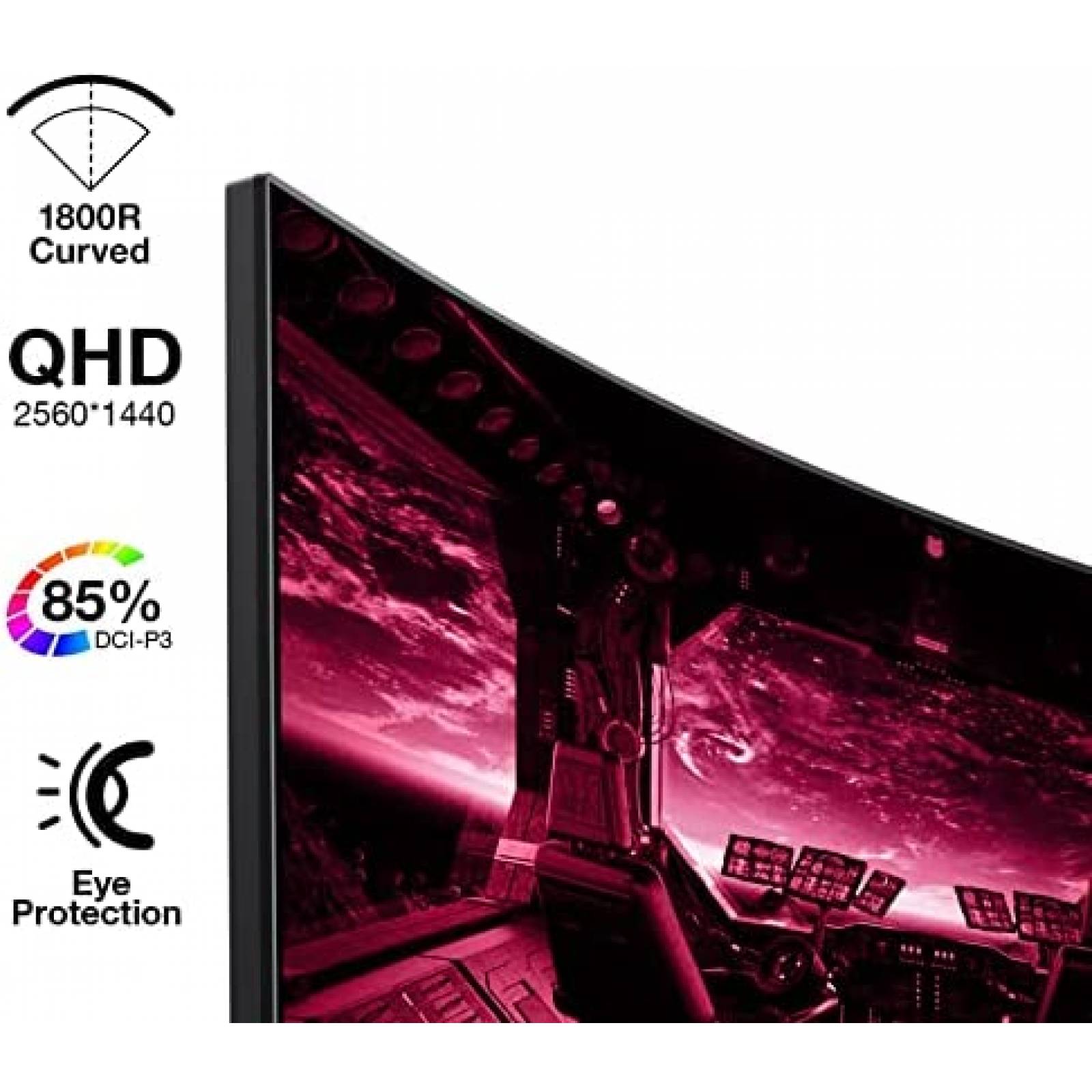 Monitor Gamer KOORUI 27E6QC 27'' 144Hz 1ms QHD -Negro