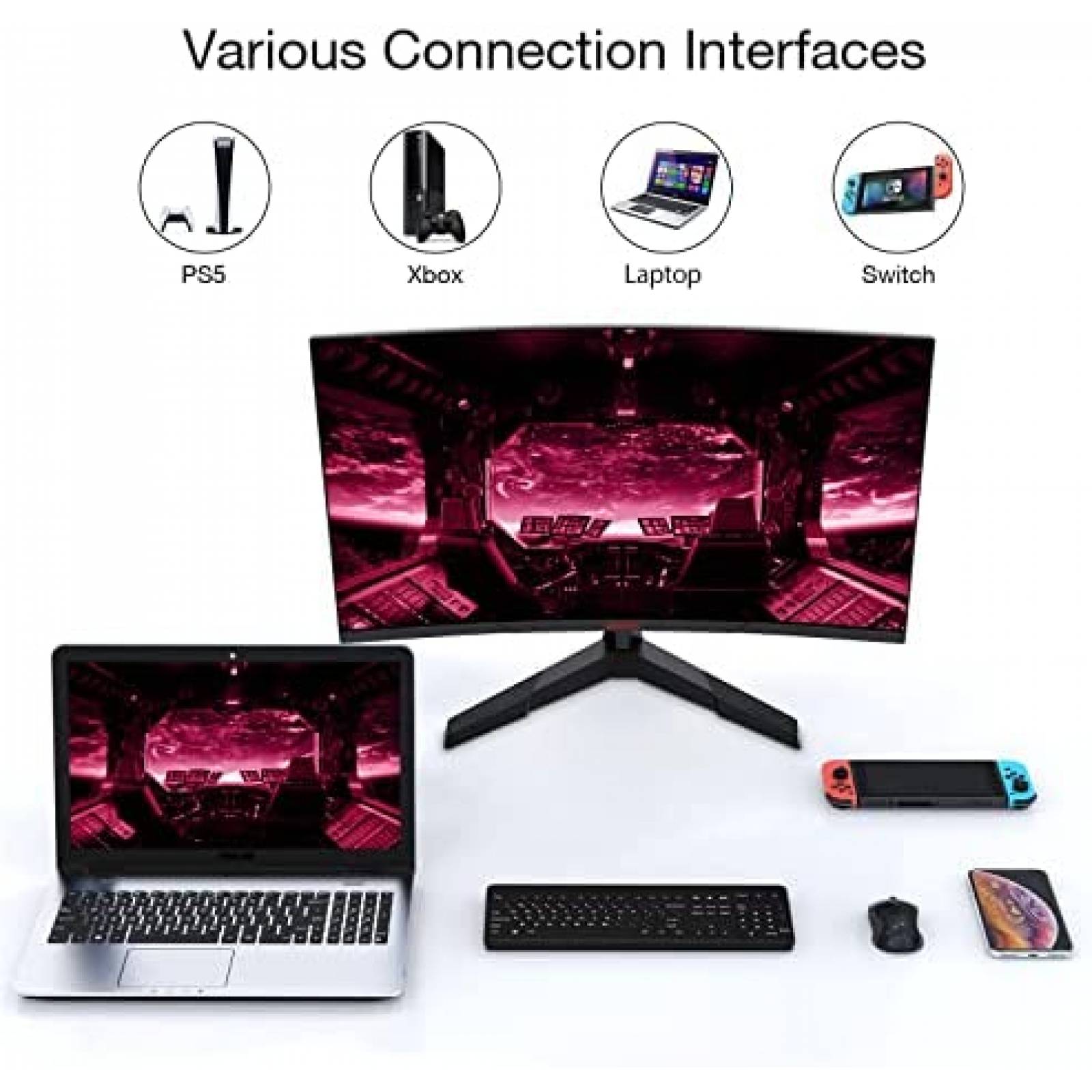 Monitor Gamer KOORUI 27E6QC 27'' 144Hz 1ms QHD -Negro