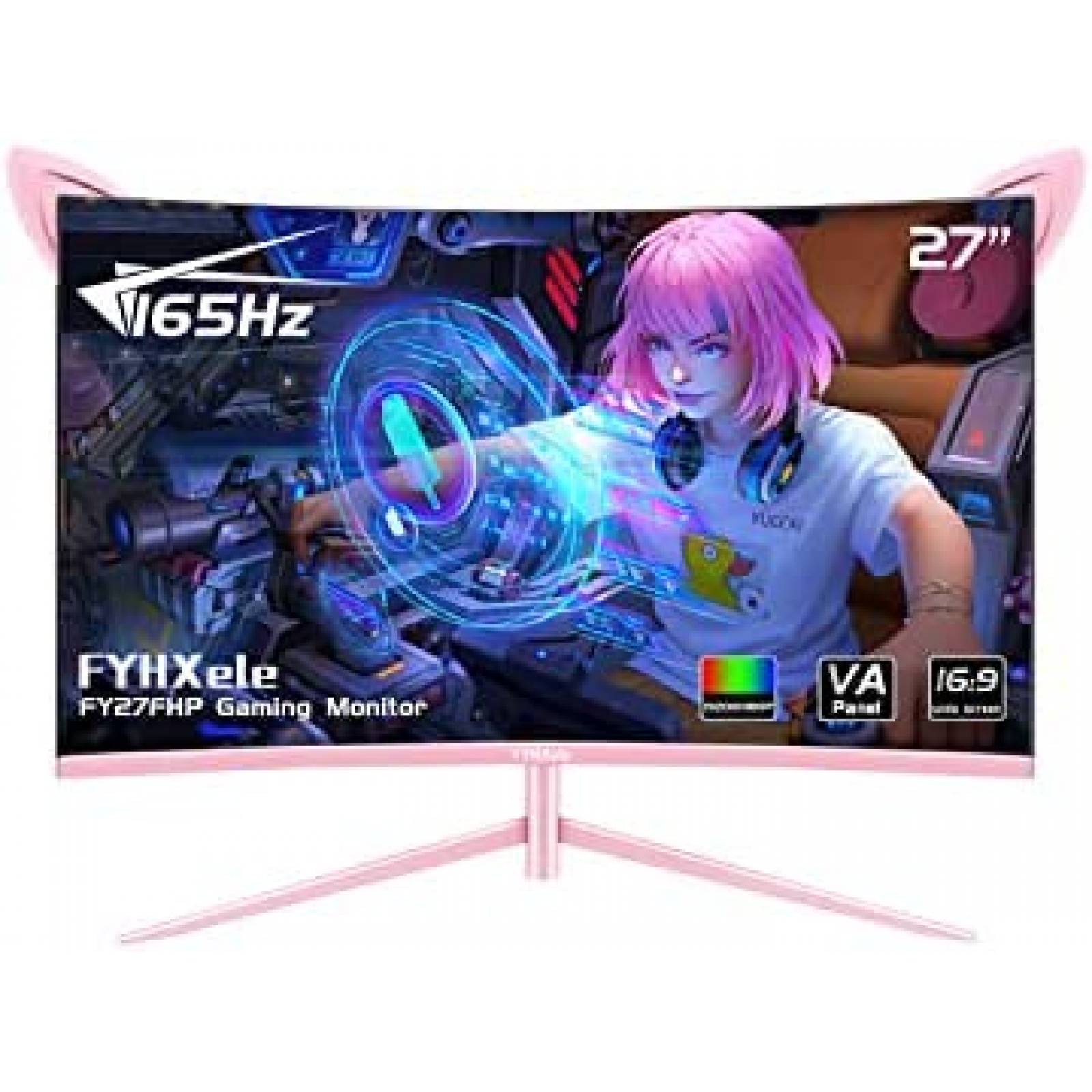 Monitor Curvo Gaming FYHXele FY27FHP 27" 165 Hz HDMI -Rosa