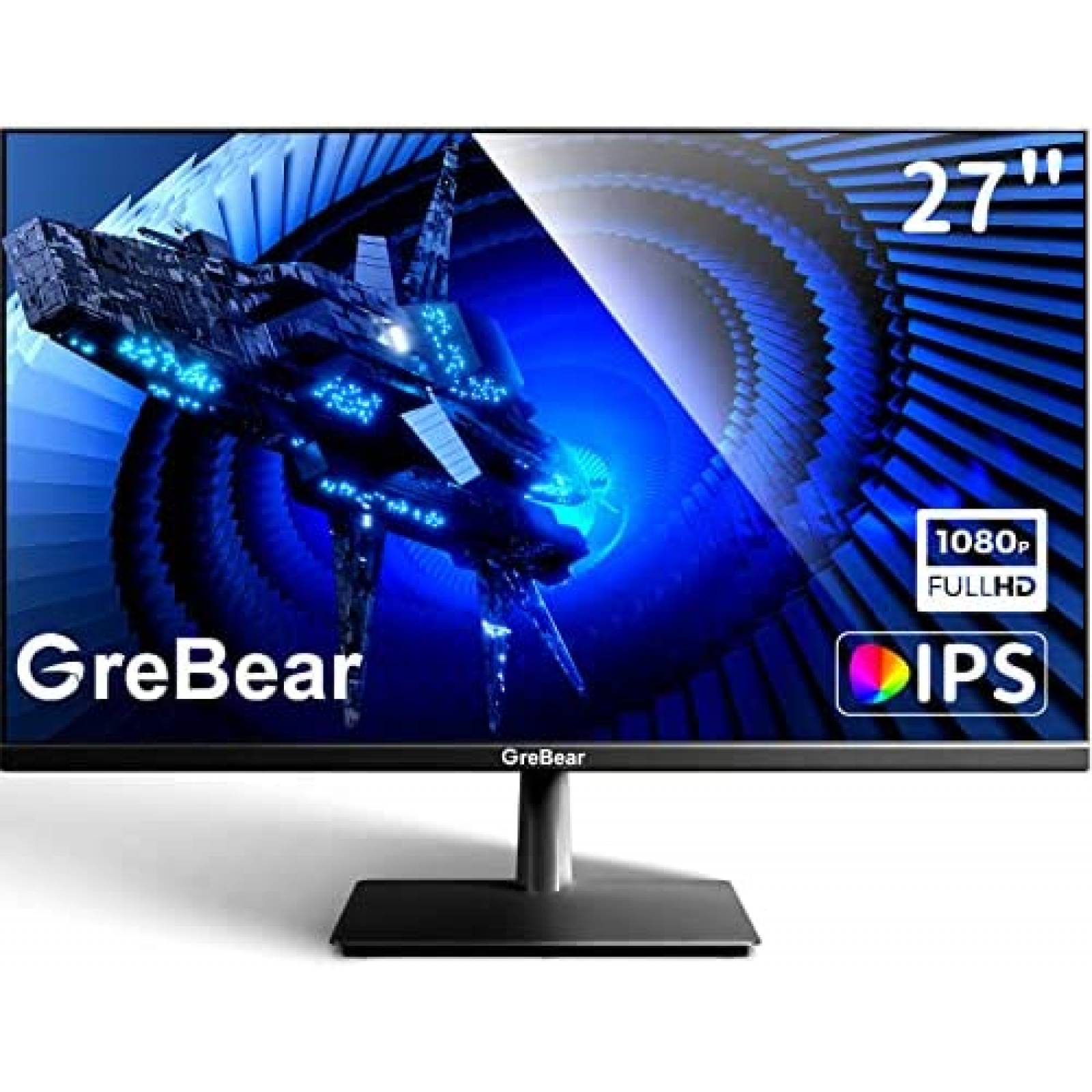 Monitor GreBear 27'' IPS FHD 1080p 75Hz LED HDMI -Negro