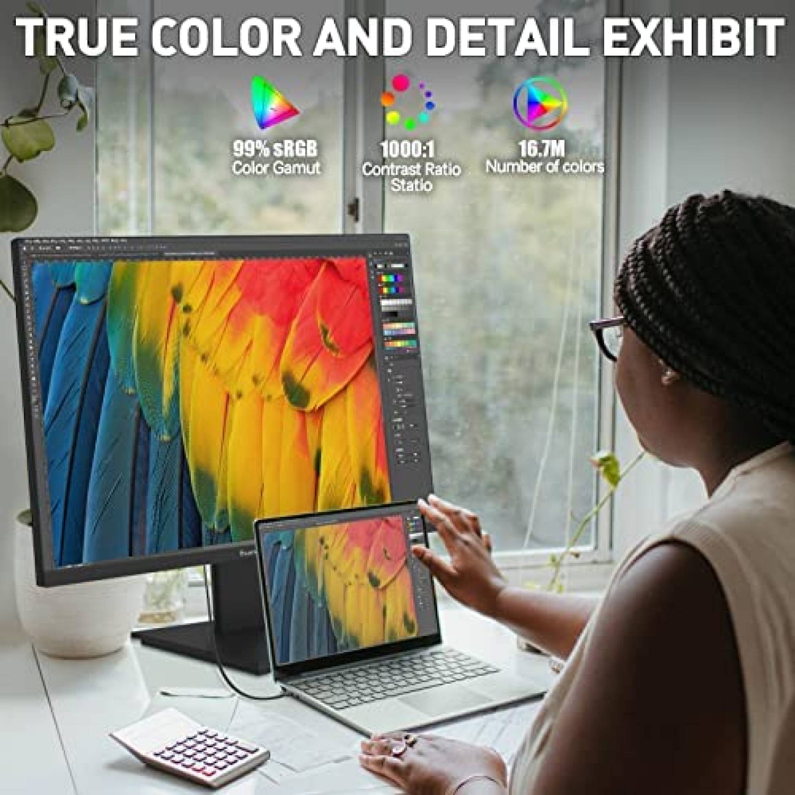 Monitor suevery 27'' sin Marco 75Hz FHD LCD 3.5mm 99 sRGB