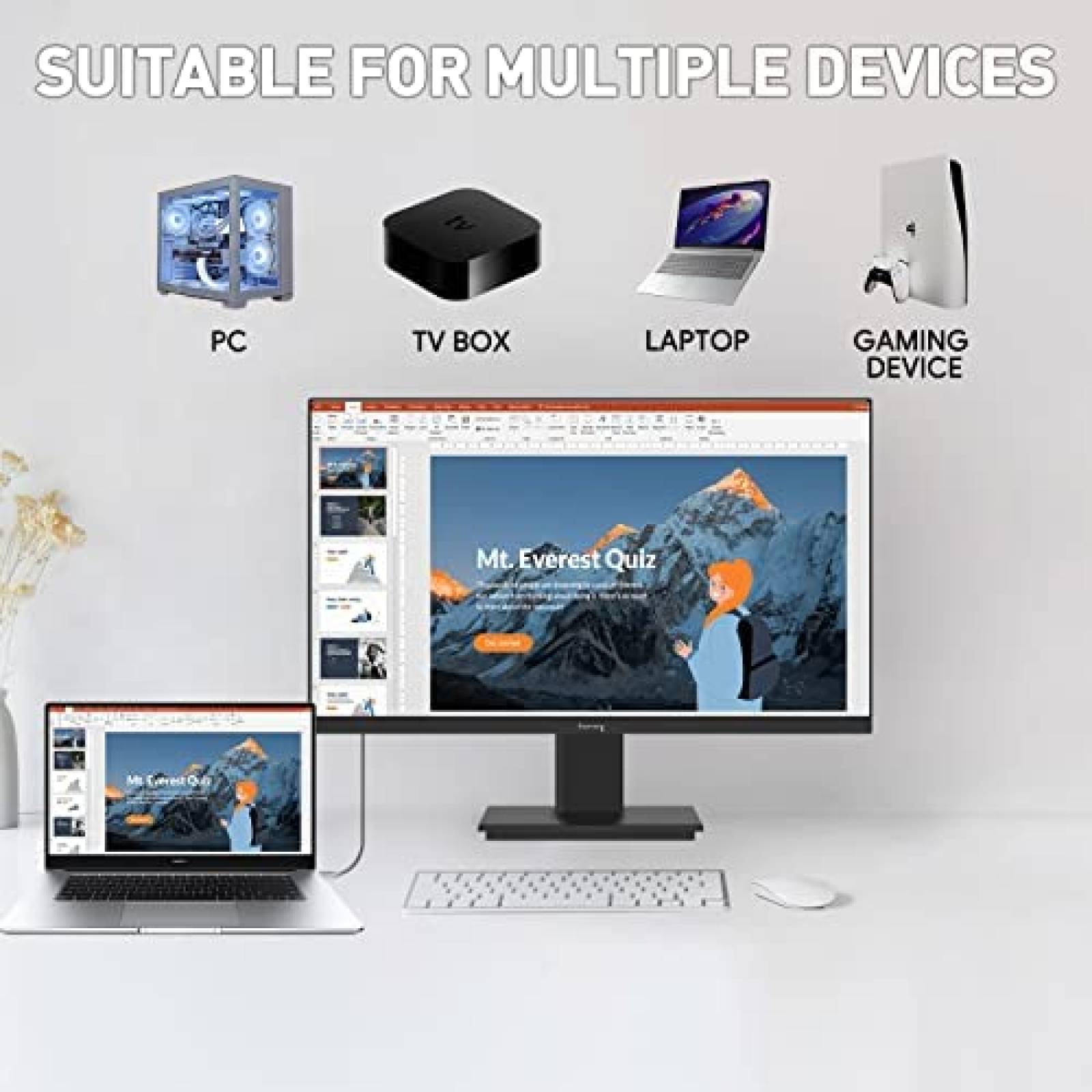 Monitor suevery 27'' sin Marco 75Hz FHD LCD 3.5mm 99 sRGB