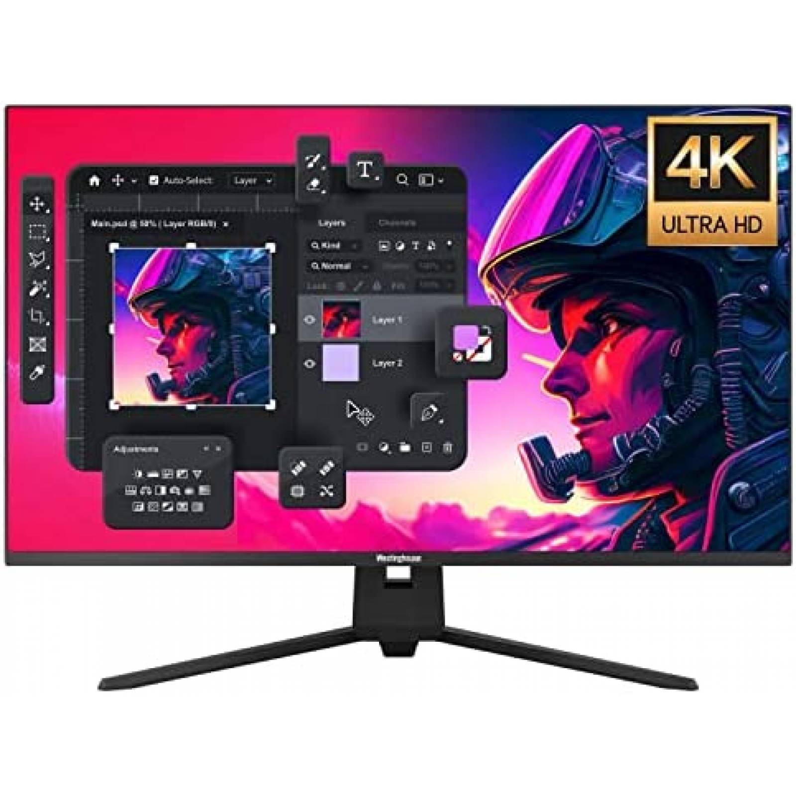 Monitor Westinghouse 32'' 4K 60Hz UHD 2160p IPS LED -Negro