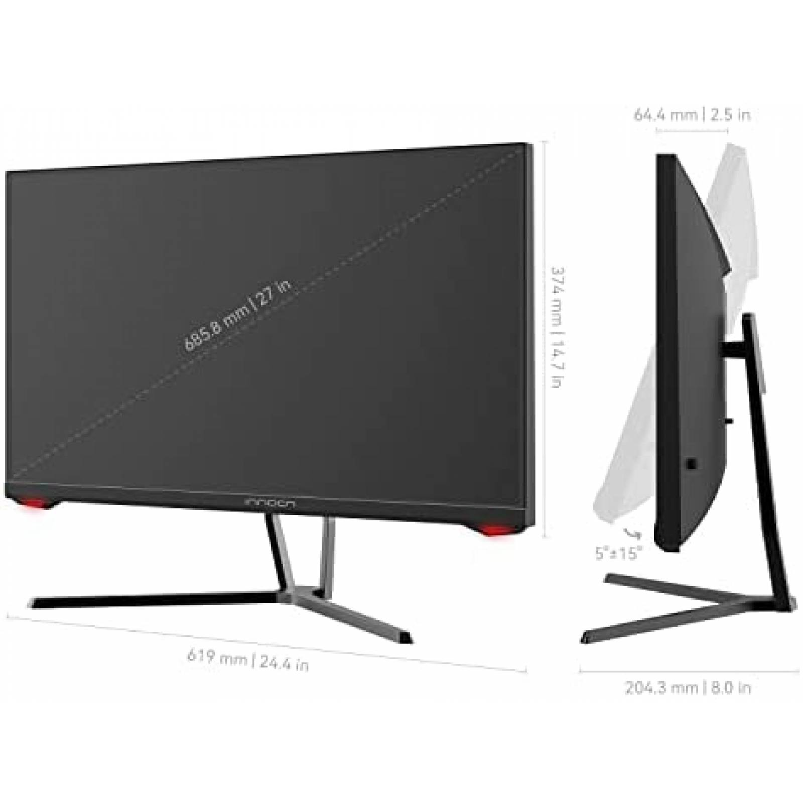 Monitor Gamer INNOCN 27'' 1440p 144Hz 2K QHD HDMI LED -Negro