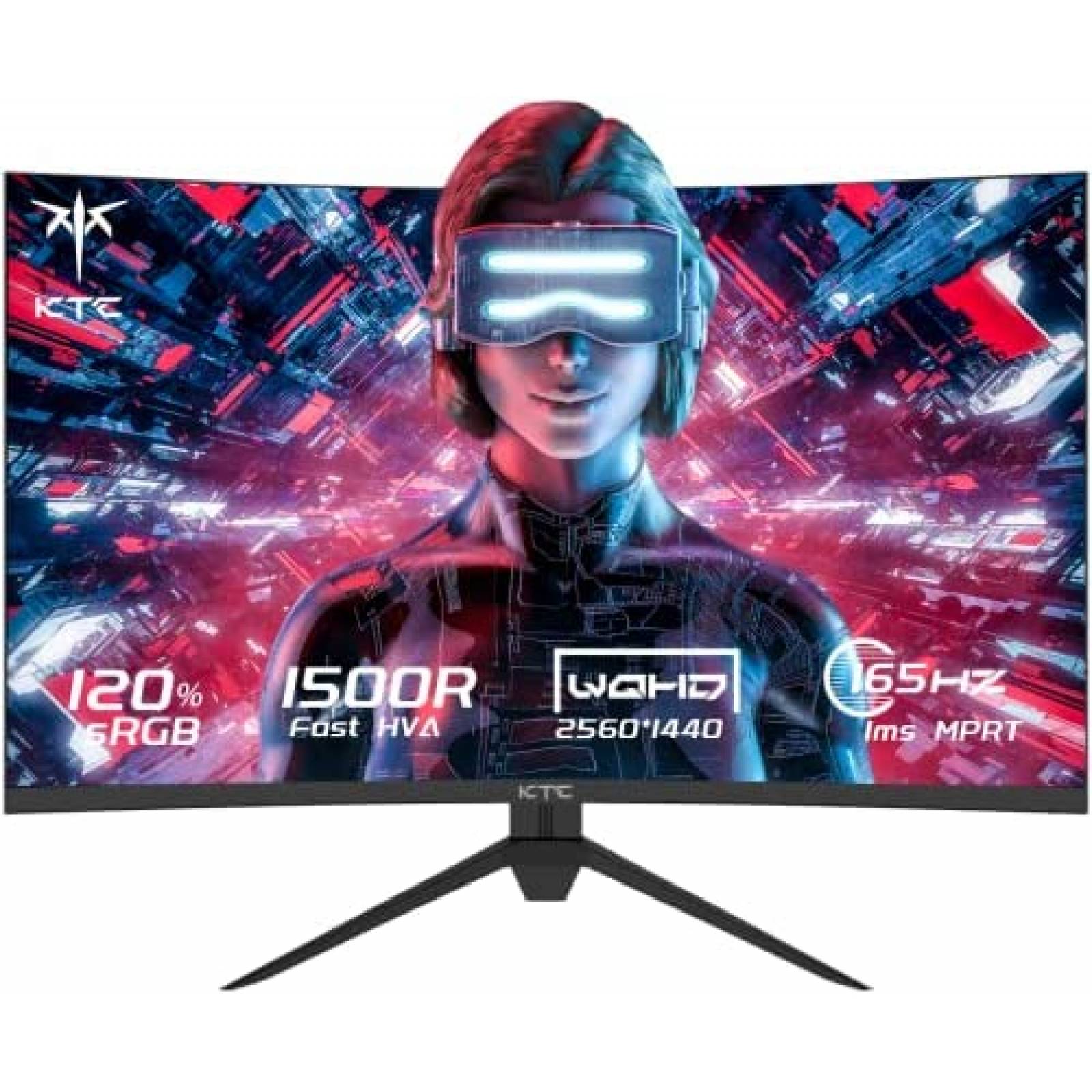 Monitor Gamer KTC 27'' 1440p 165Hz 4K QHD HDR HDMI USB-C