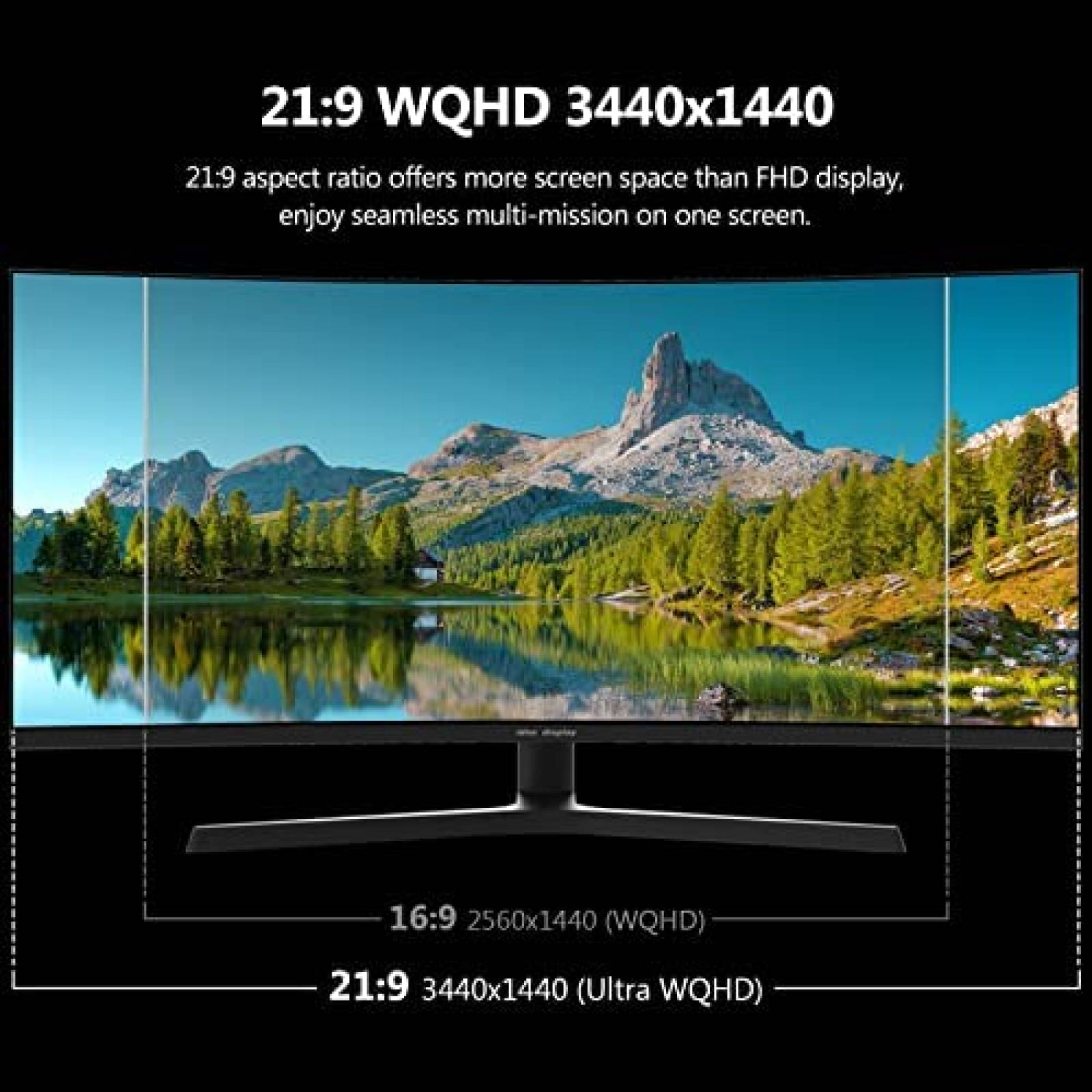 Monitor Curvo Gaming Idea display G34W 34" 165 Hz -Negro