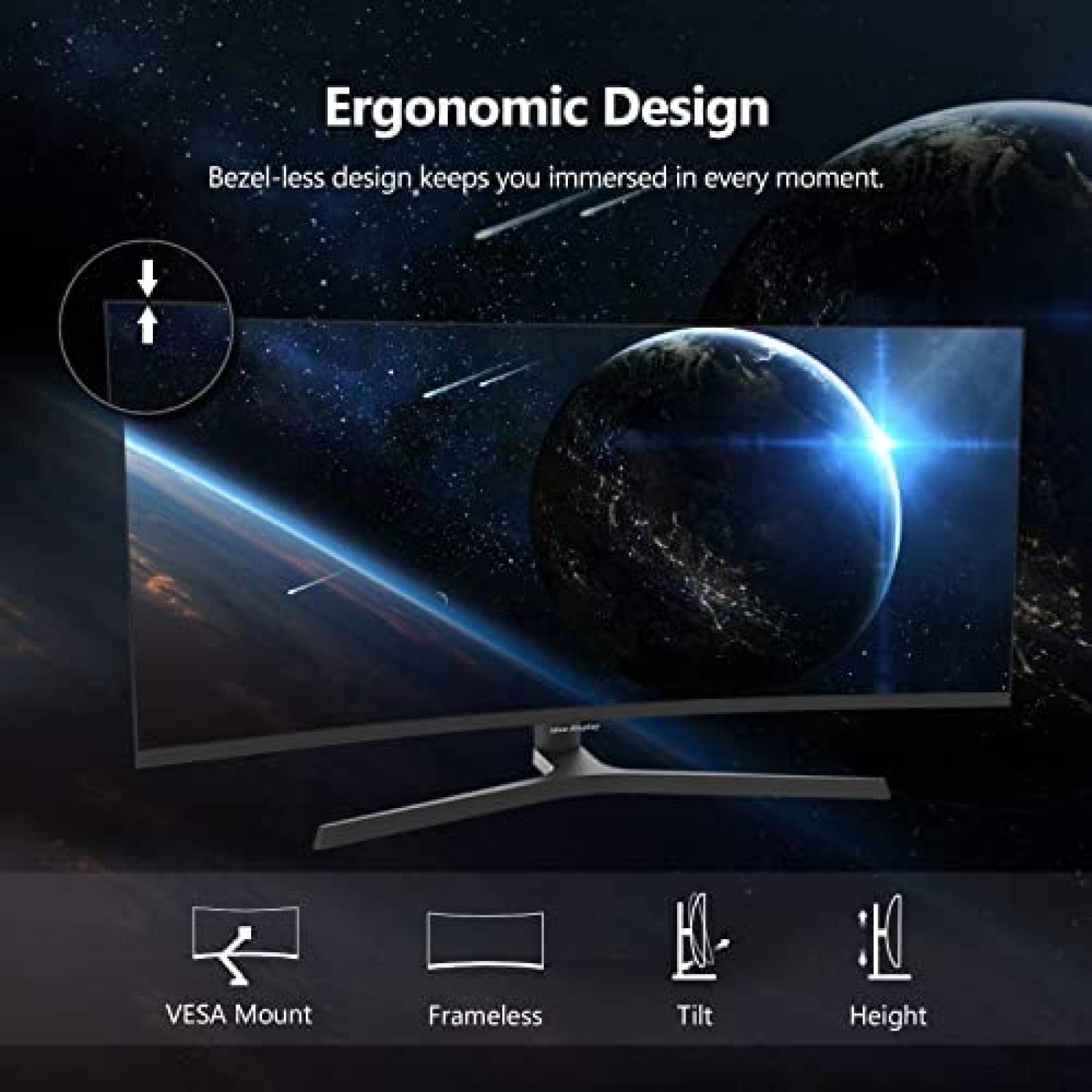 Monitor Curvo Gaming Idea display G34W 34" 165 Hz -Negro