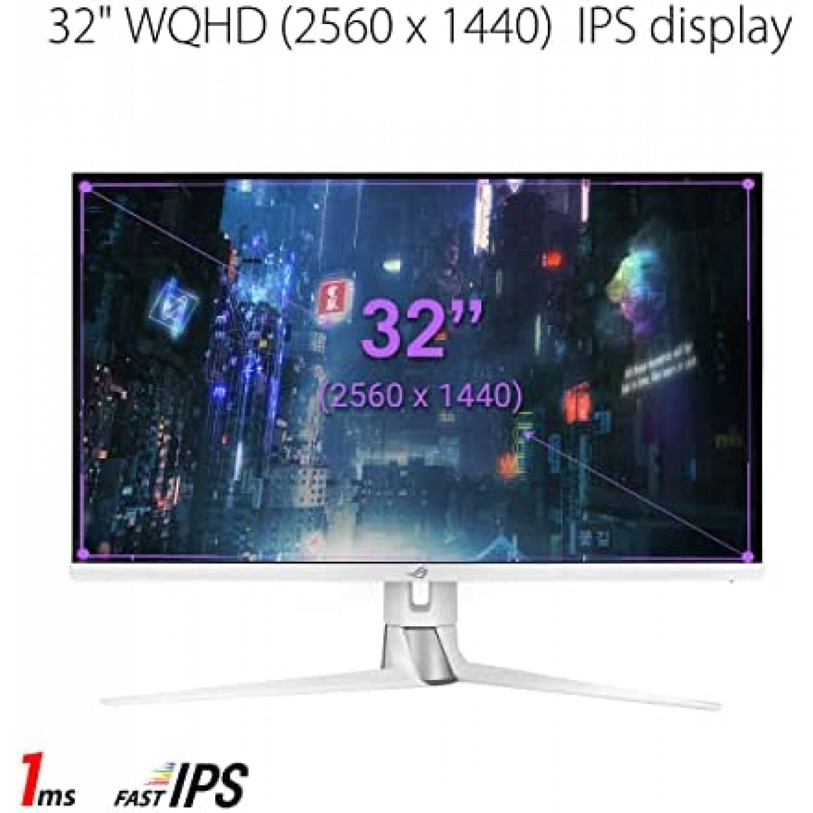 Monitor ASUS PG329Q-W Gaming 1440P de 32" 175Hz -Blanco