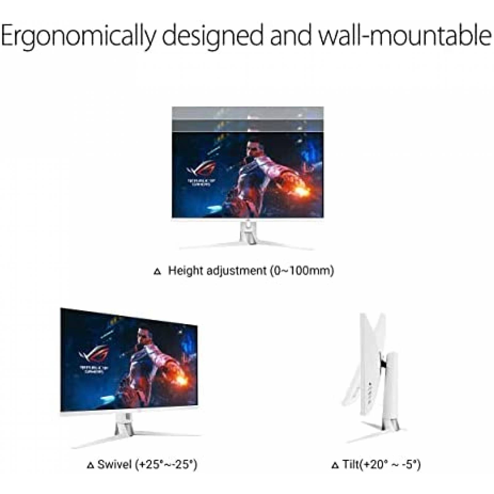 Monitor ASUS PG329Q-W Gaming 1440P de 32" 175Hz -Blanco