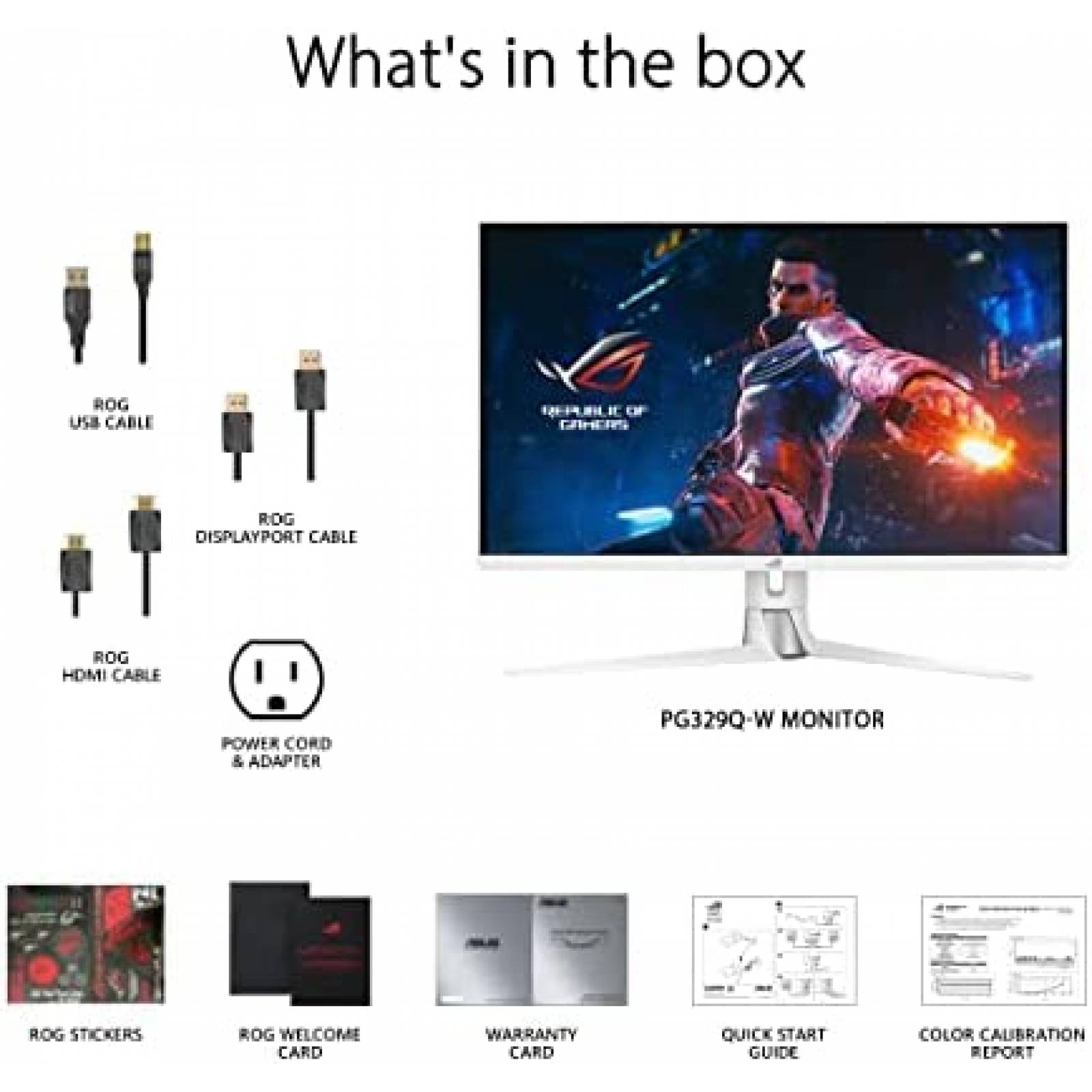 Monitor ASUS PG329Q-W Gaming 1440P de 32" 175Hz -Blanco