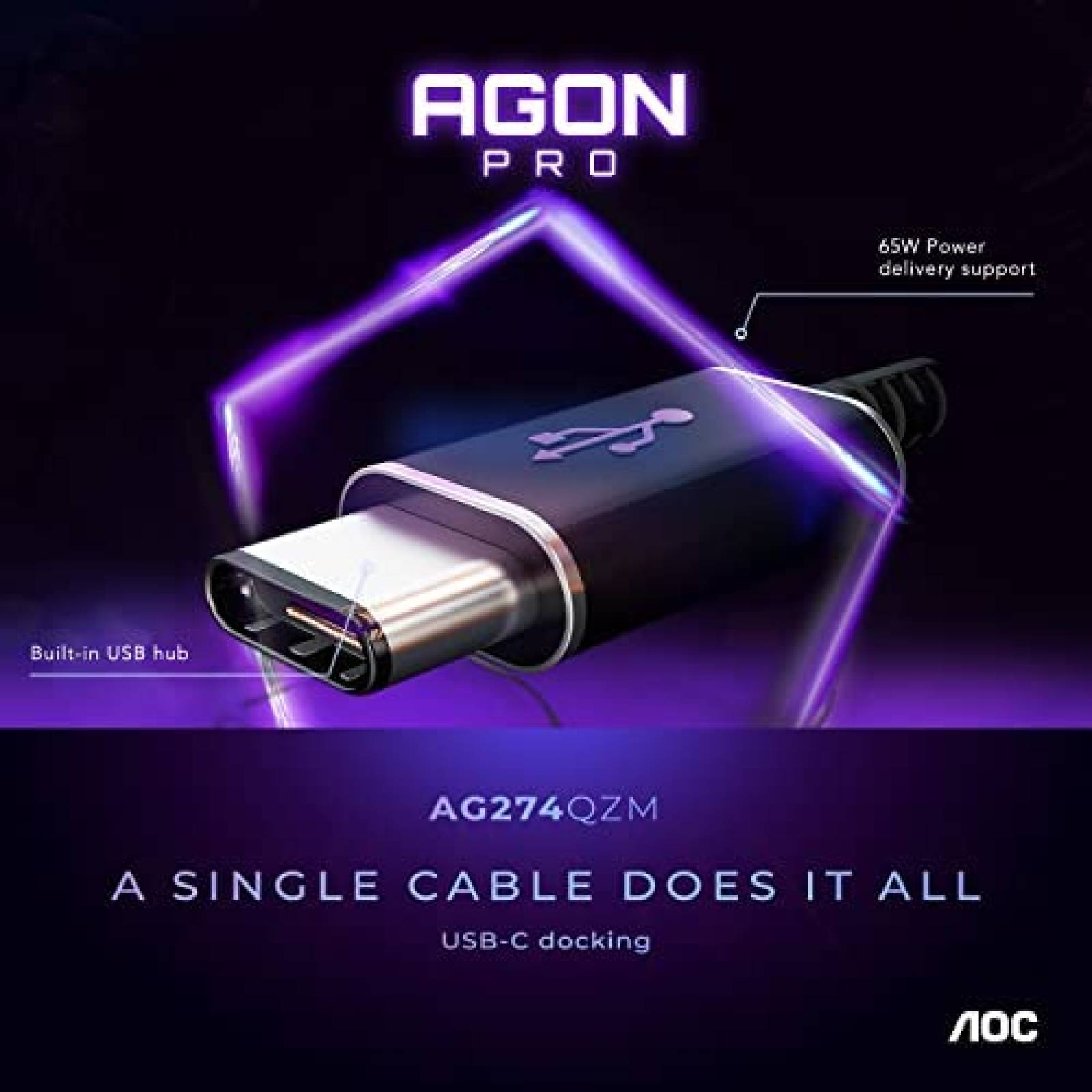 Monitor Gamer AOC Agon PRO 27'' QHD 1440p 240Hz HDR -Negro