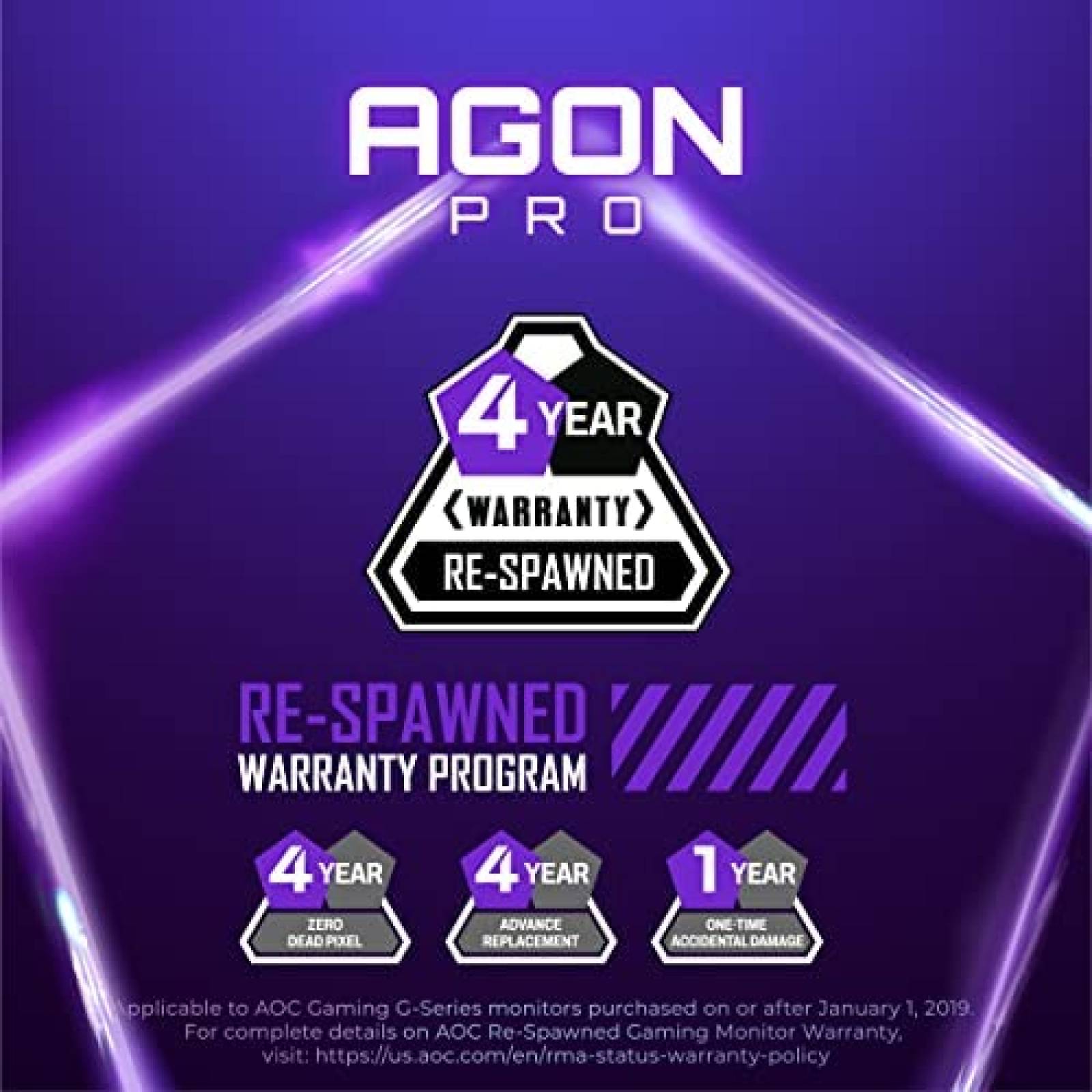 Monitor Gamer AOC Agon PRO 27'' QHD 1440p 240Hz HDR -Negro