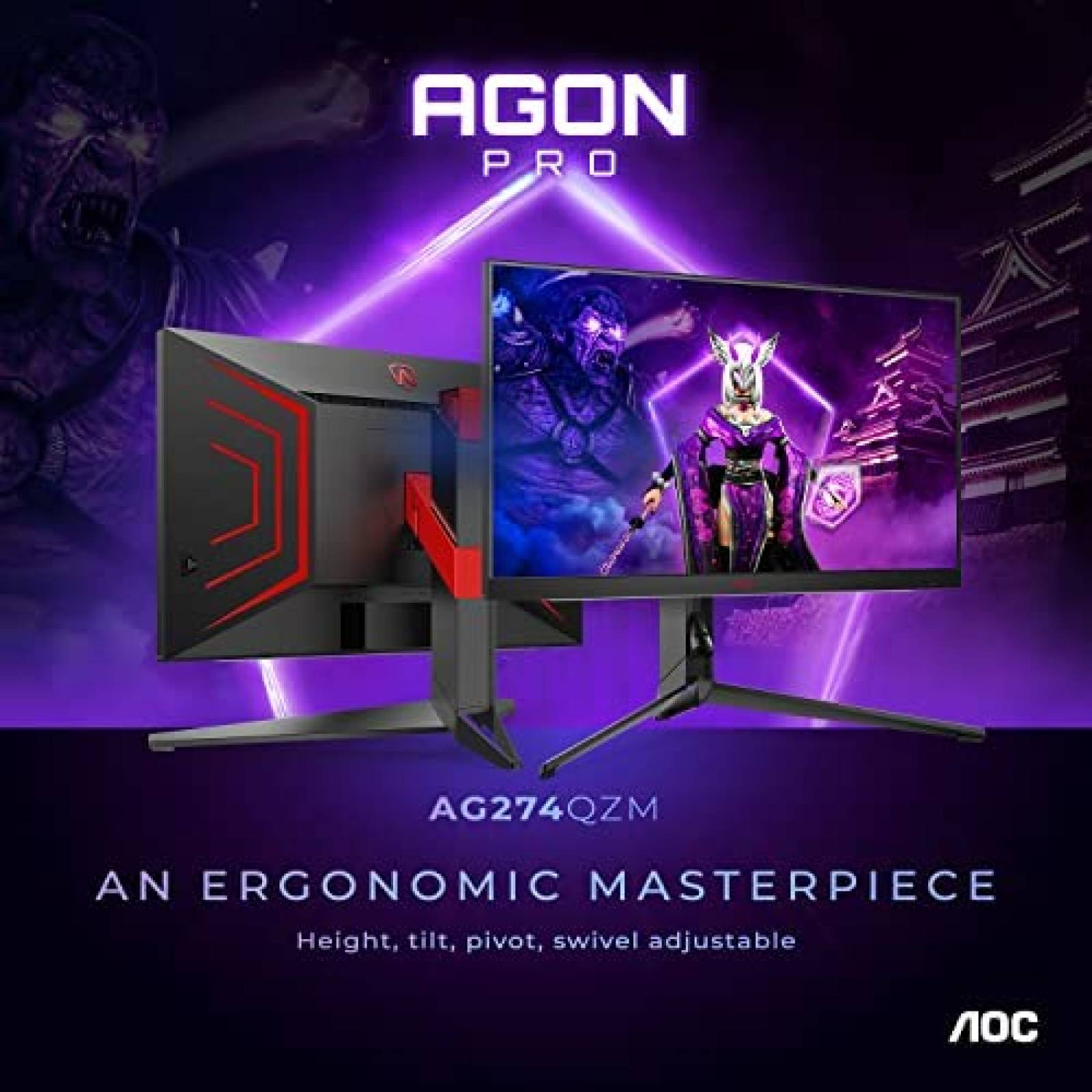 Monitor Gamer AOC Agon PRO 27'' QHD 1440p 240Hz HDR -Negro