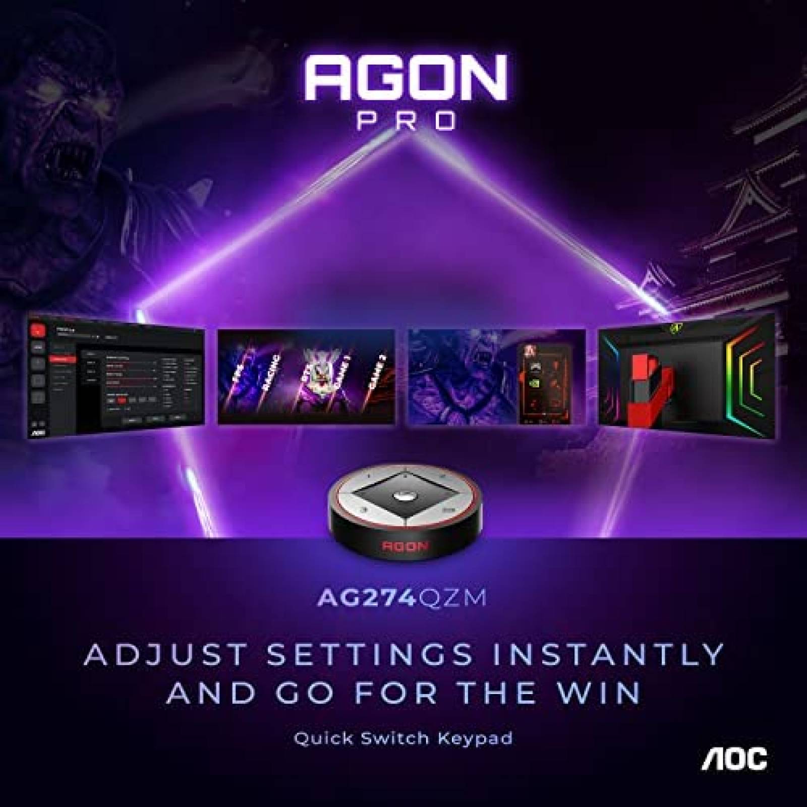 Monitor Gamer AOC Agon PRO 27'' QHD 1440p 240Hz HDR -Negro