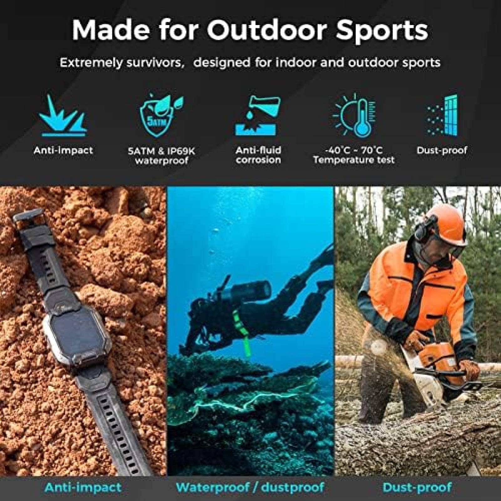 Smartwatch KOSPET Tank M1 Pro Rastreador de Actividad Fisica