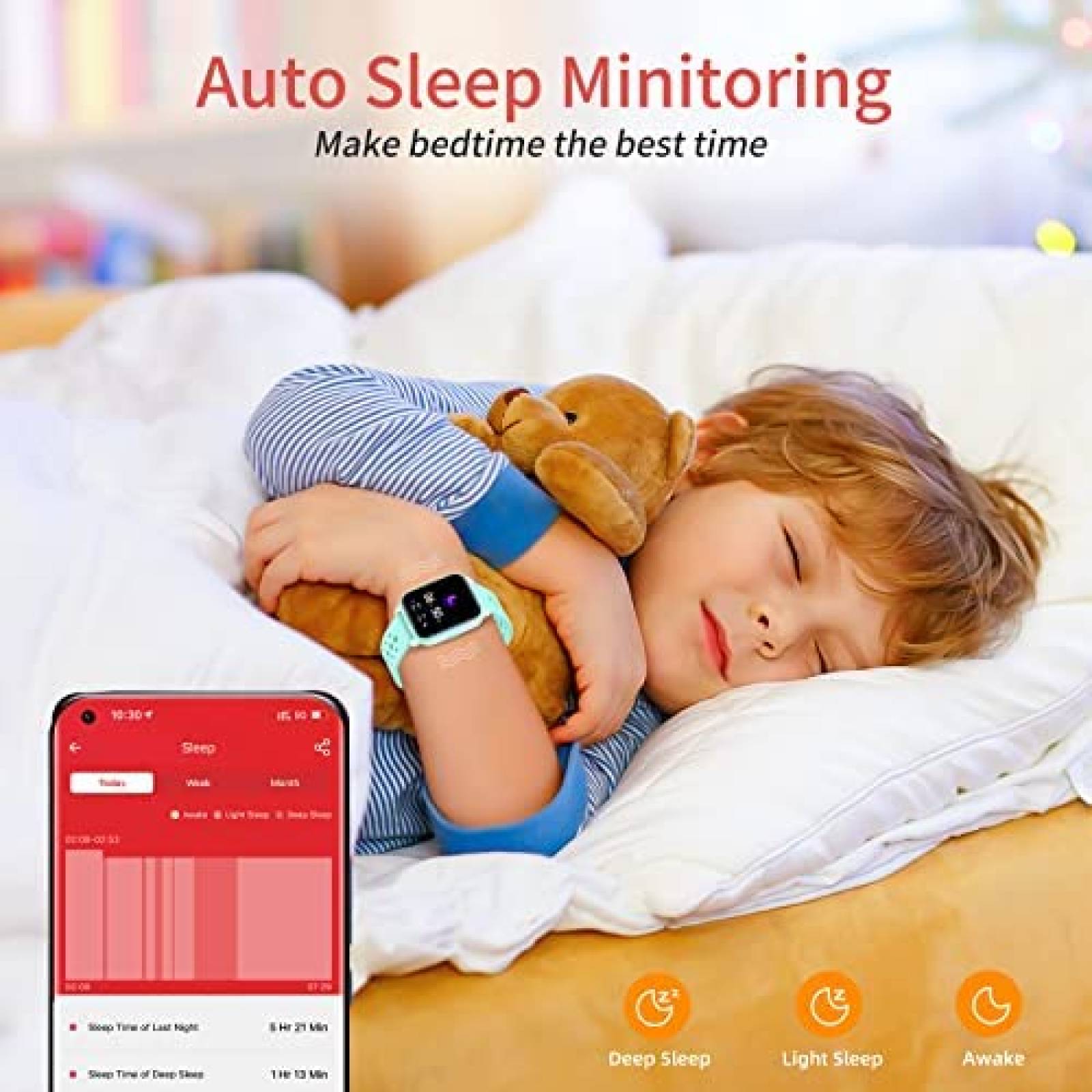 Smartwatch HENGTO Para Niños Resistente al Agua -Verde Agua