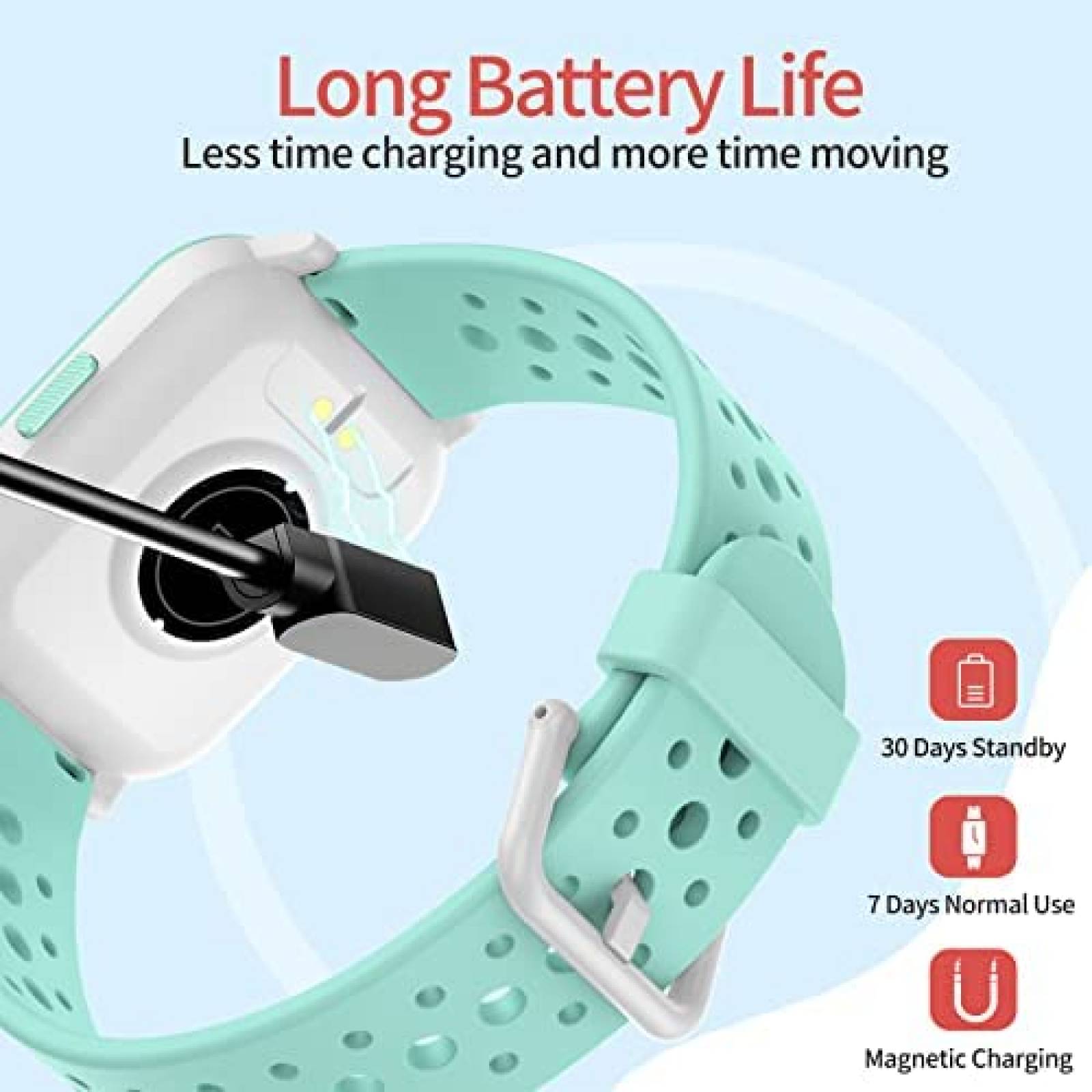 Smartwatch HENGTO Para Niños Resistente al Agua -Verde Agua