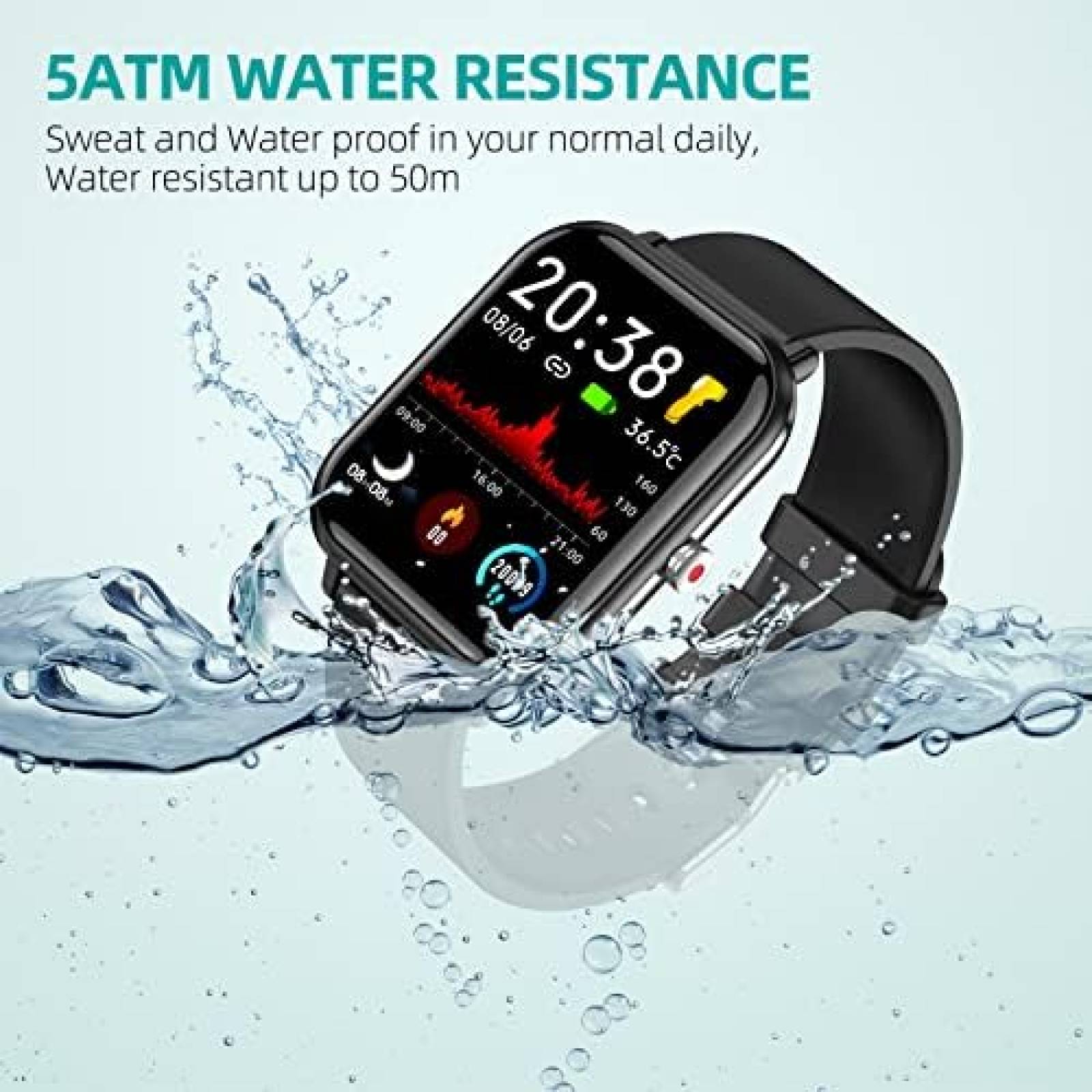 Smartwatch Tamispit Rastreador de Actividad Fisica -Negro