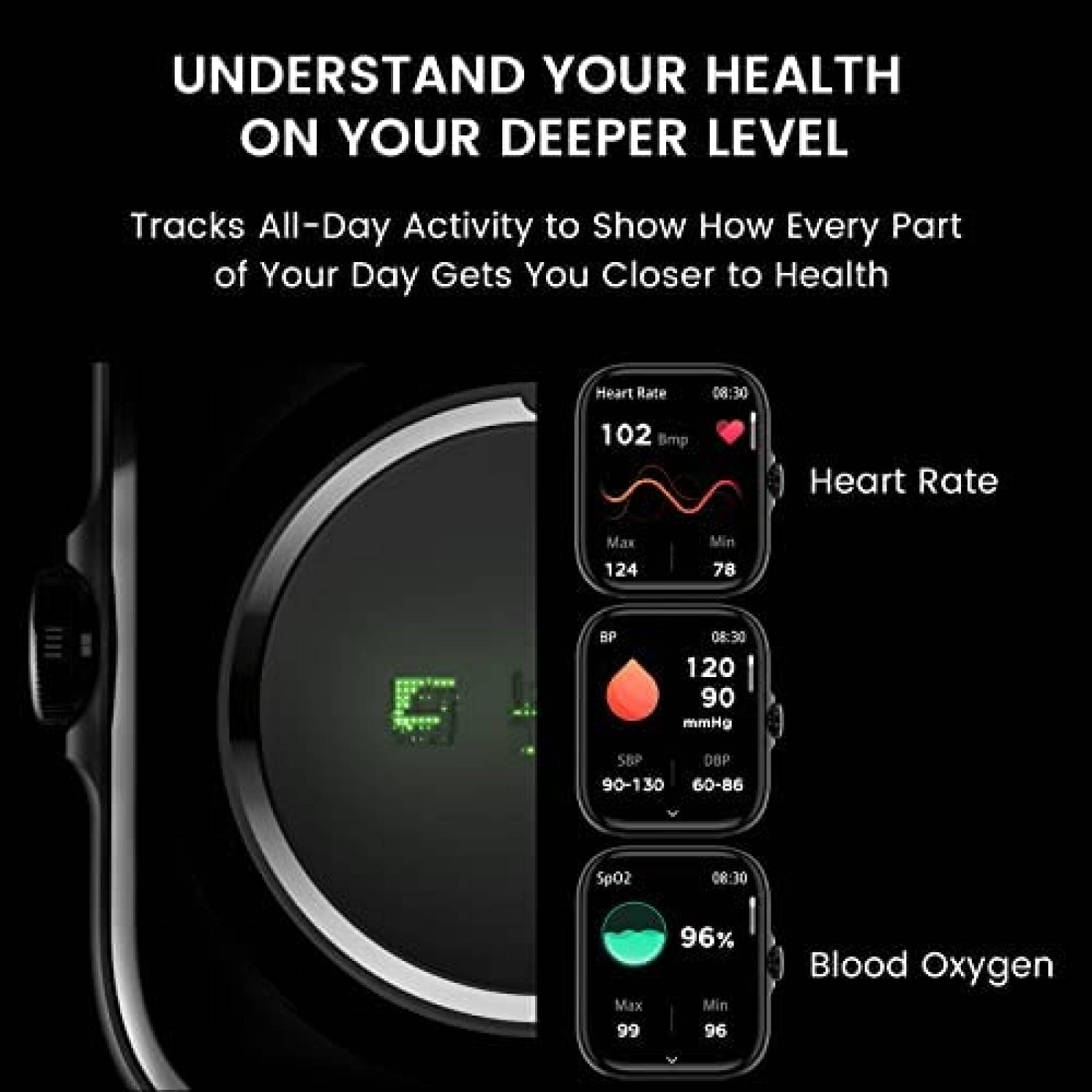 Smartwatch BANLVS Rastreador de Actividad Fisica -Negro